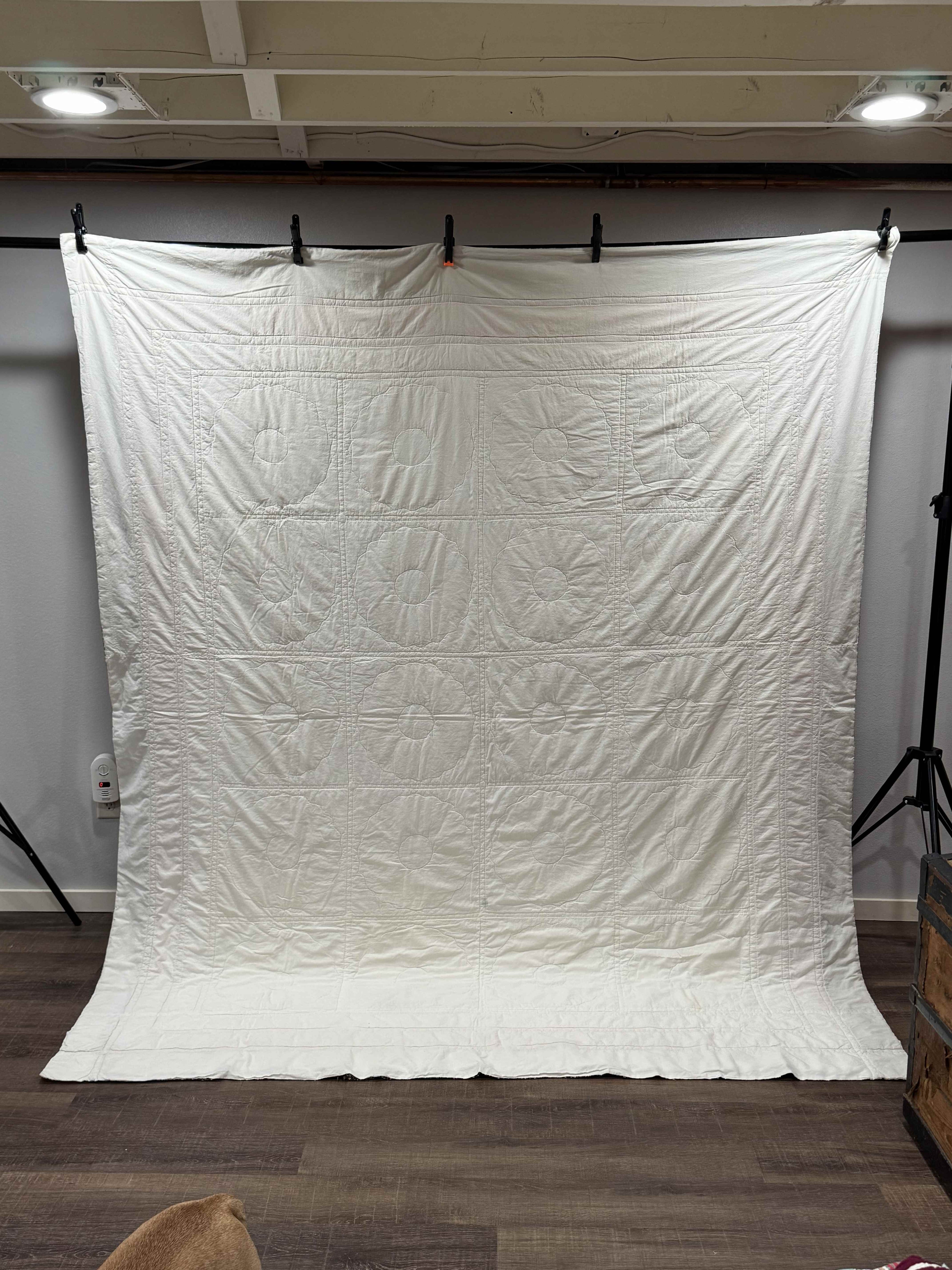Vintage Feedsack Dresden Plate Cutter Quilt