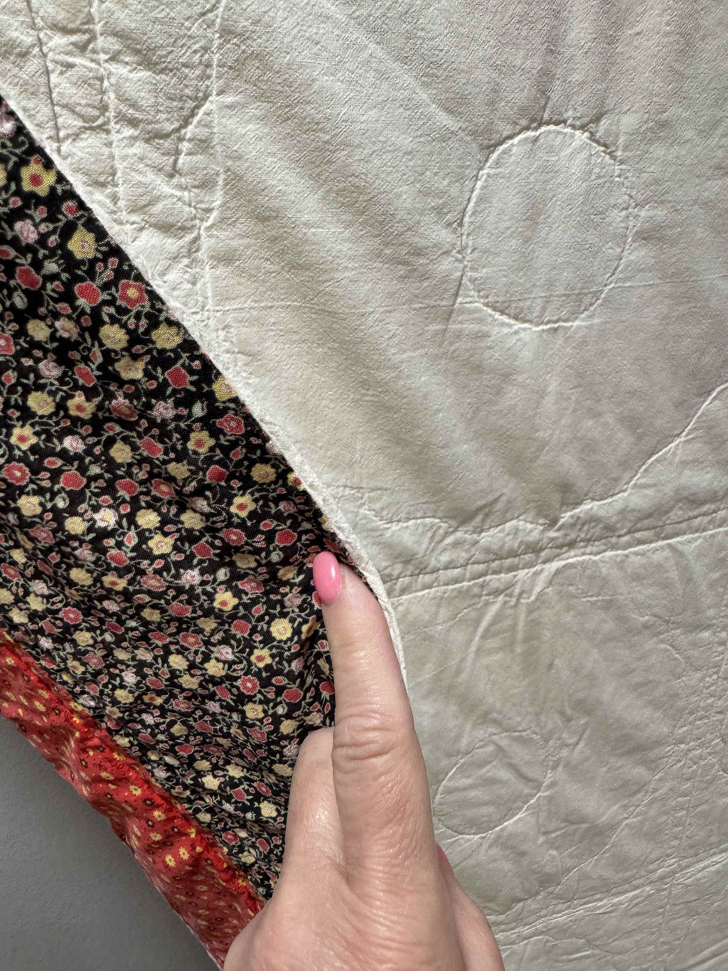 Vintage Feedsack Dresden Plate Cutter Quilt