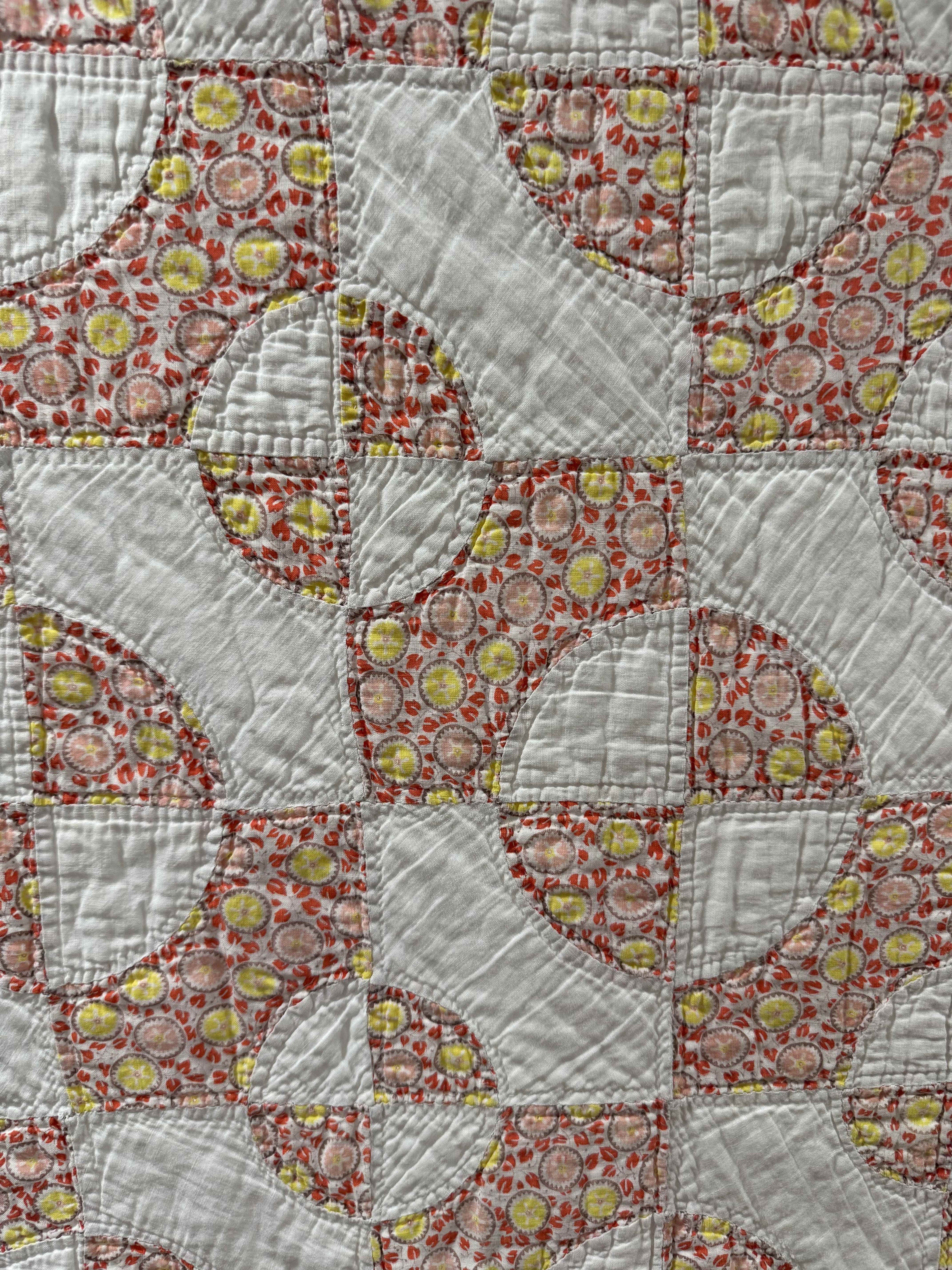 Vintage Drunkard's Path Quilt
