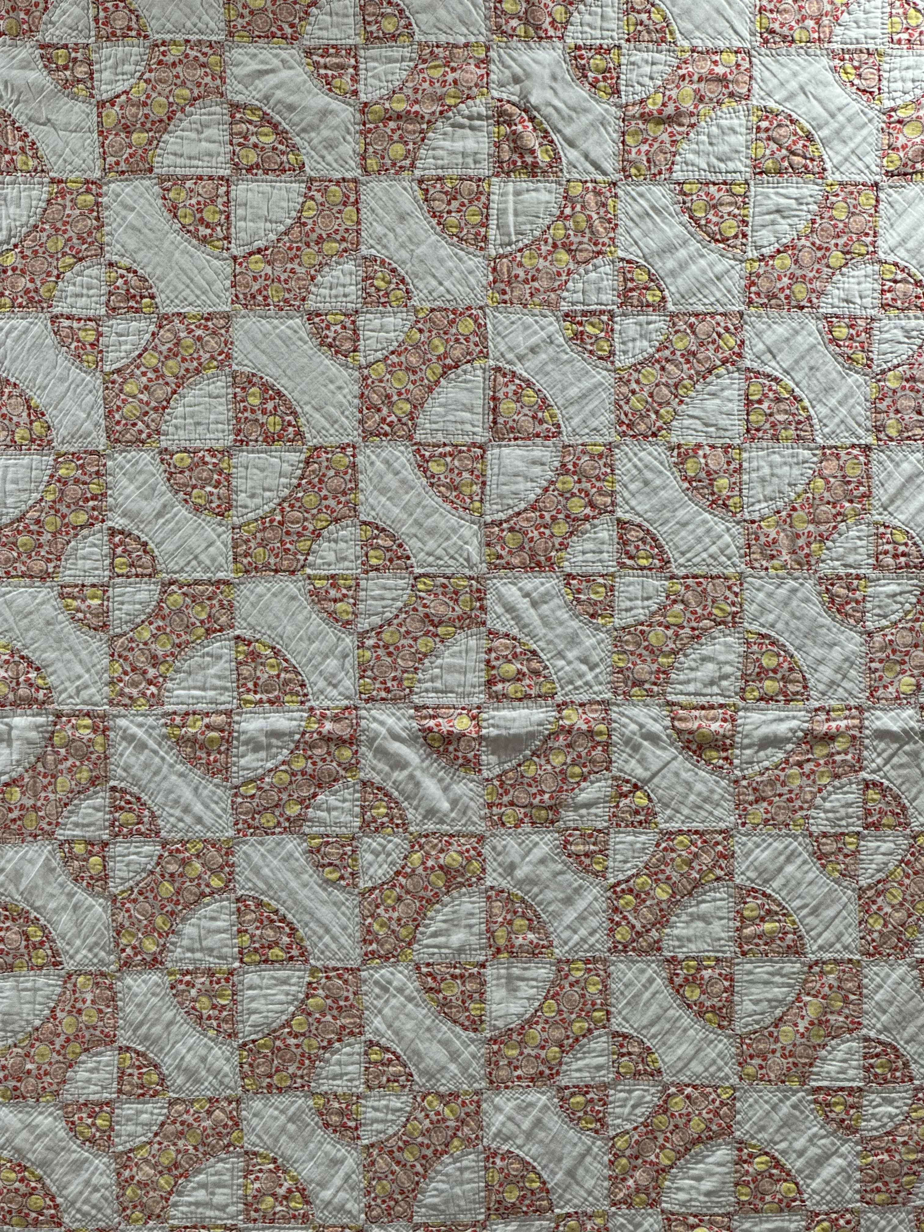 Vintage Drunkard's Path Quilt