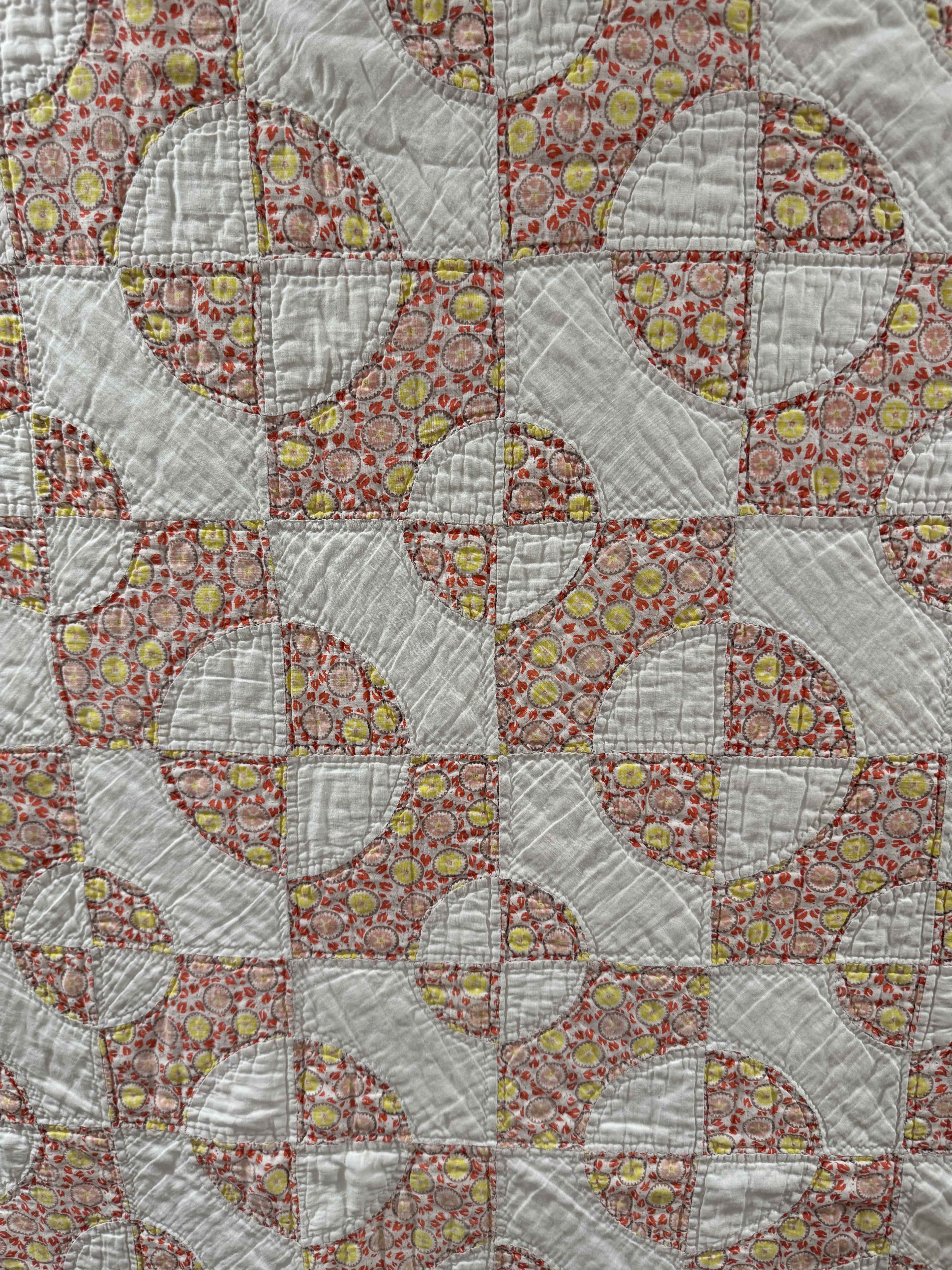 Vintage Drunkard's Path Quilt
