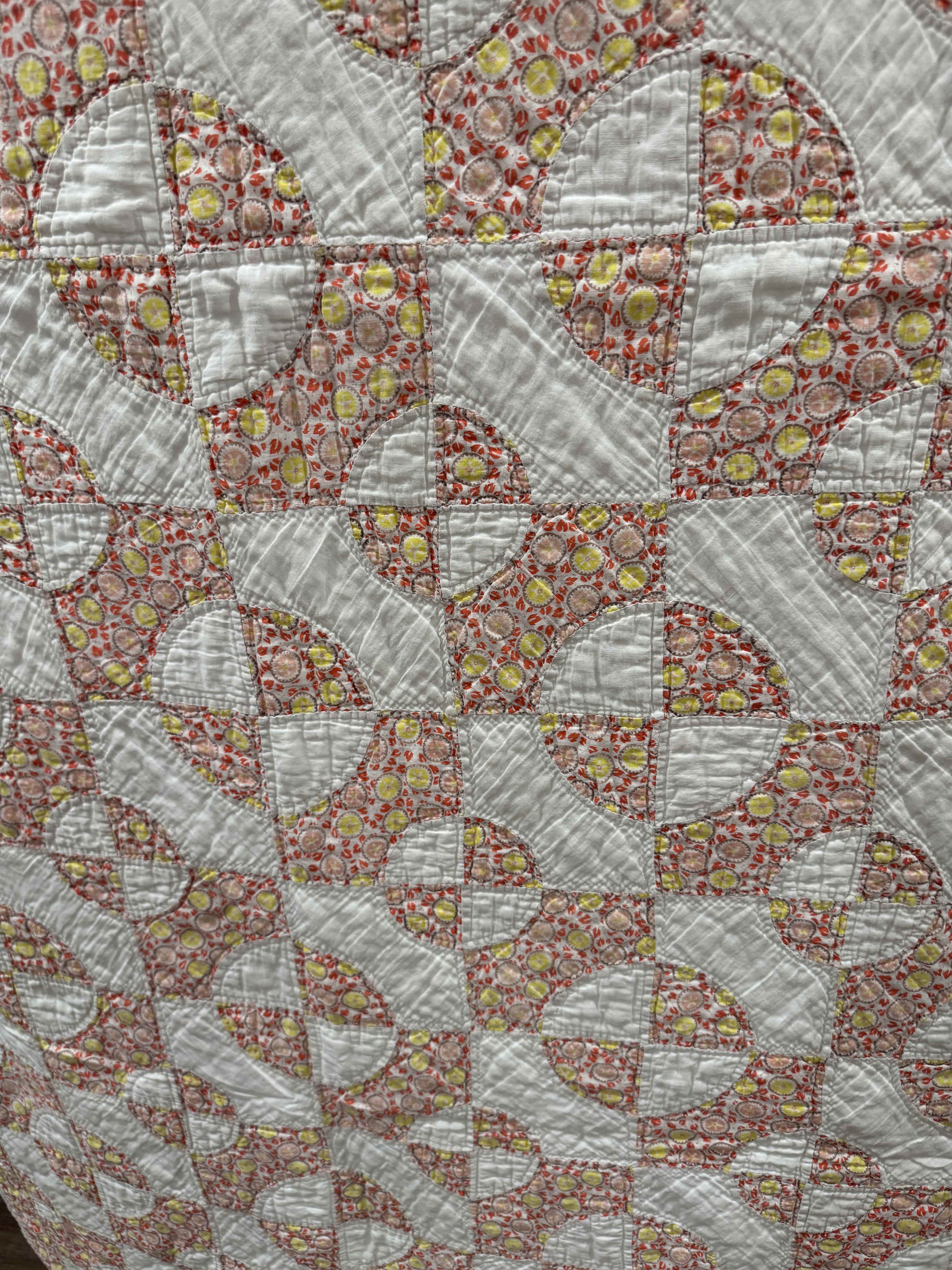 Vintage Drunkard's Path Quilt