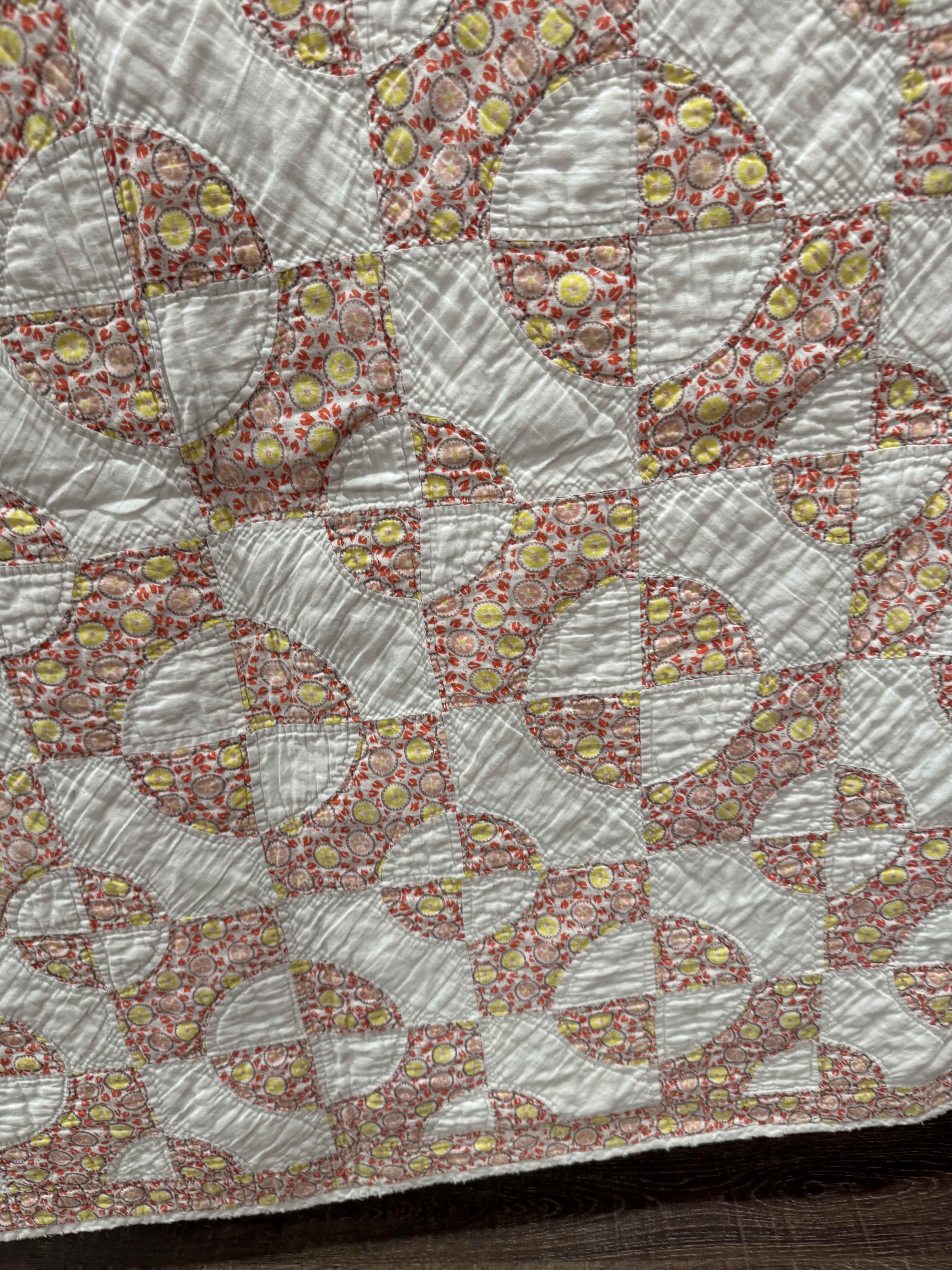 Vintage Drunkard's Path Quilt