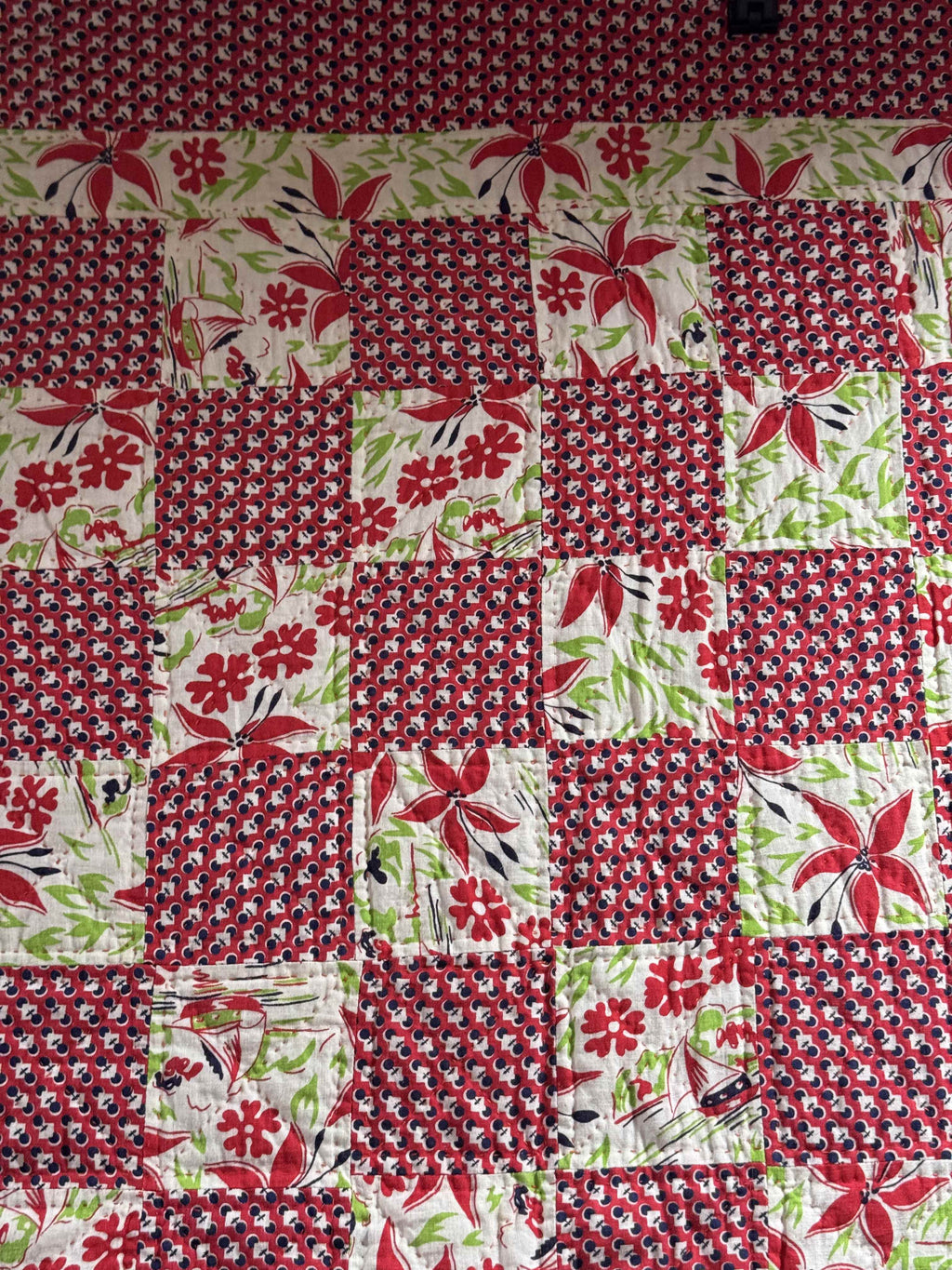 Vintage Checkerboard Quilt