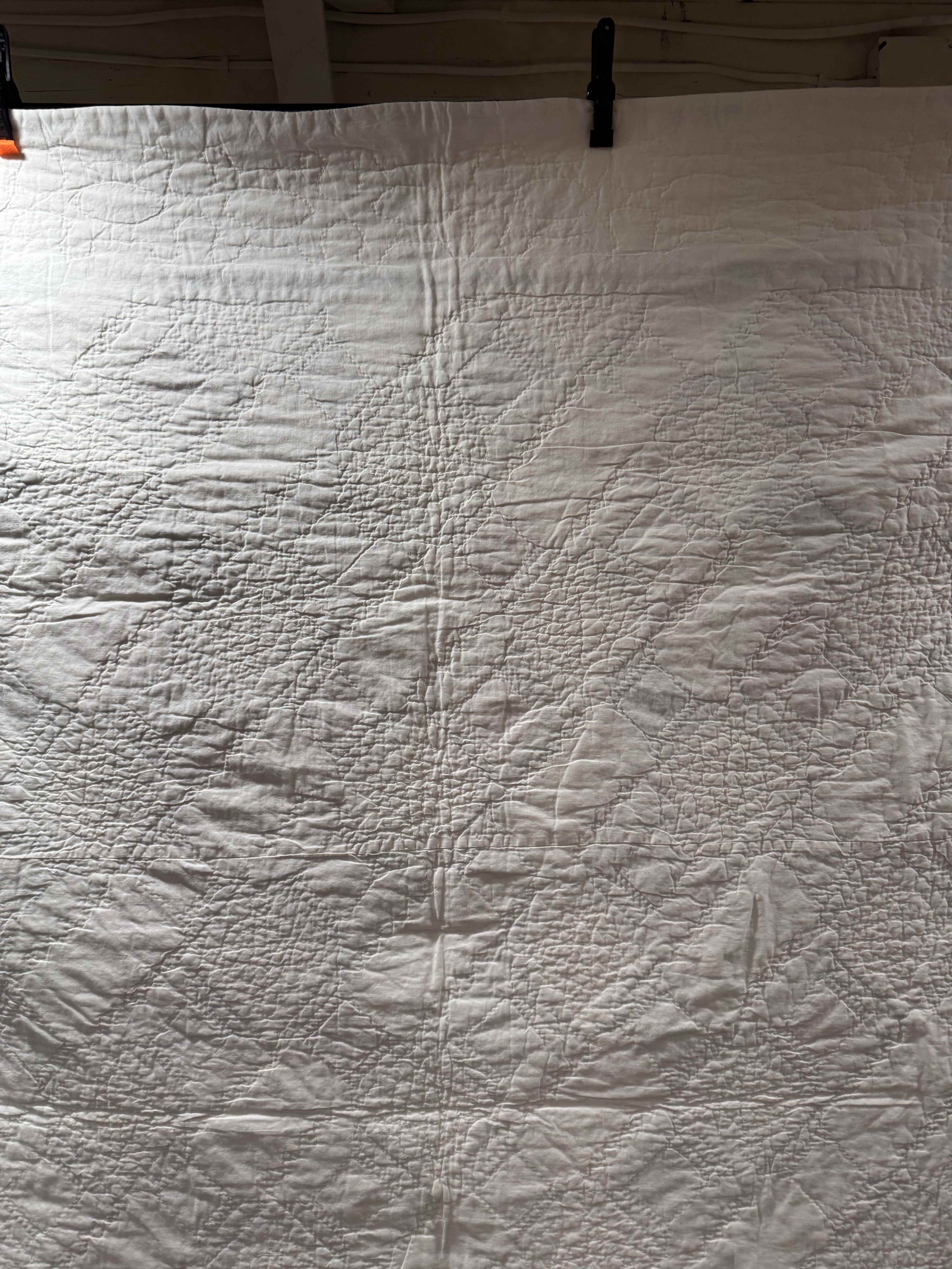 Vintage Snowball Lattice Quilt