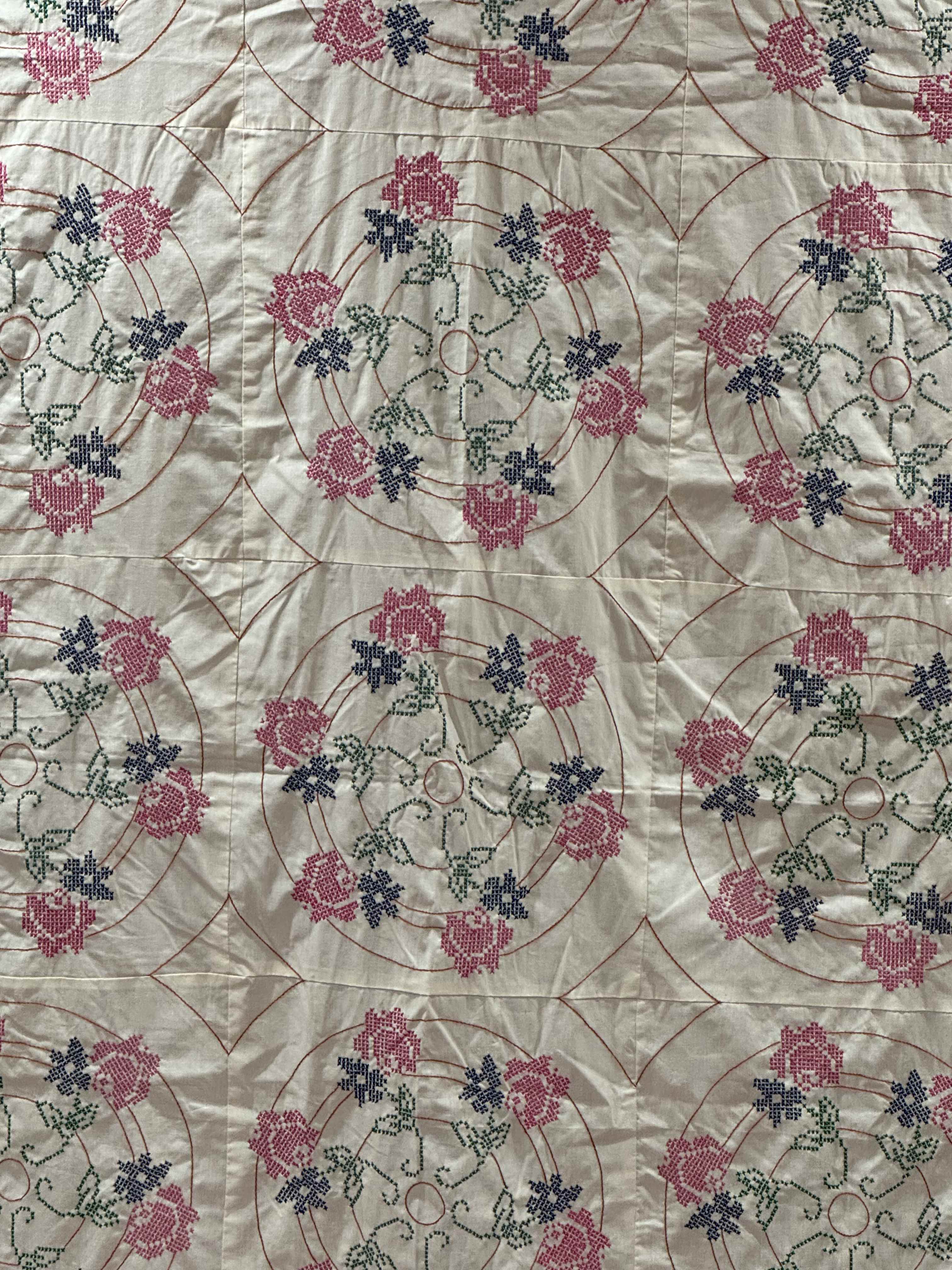 Vintage Embroidered Mauve with Crowns Top