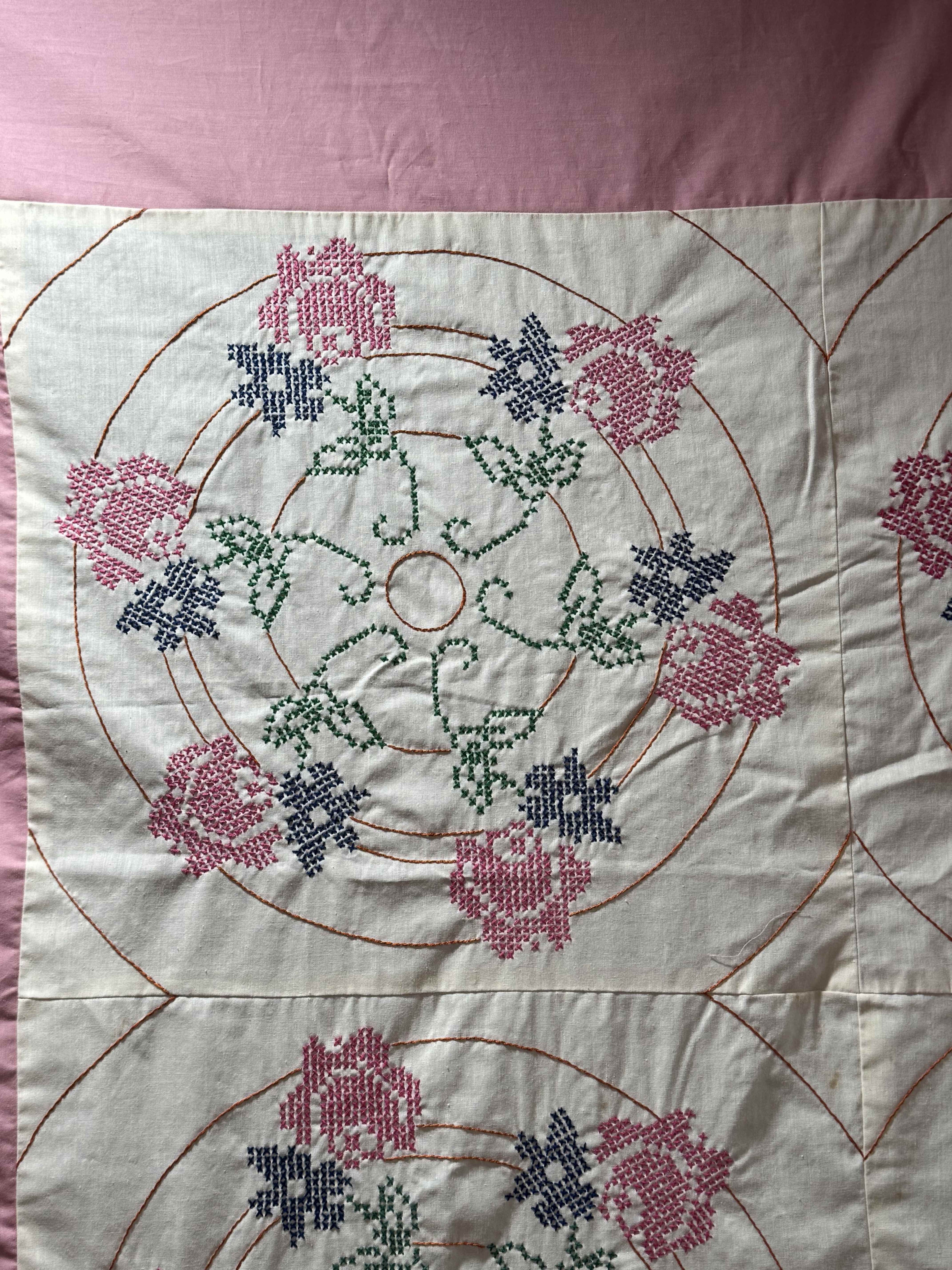 Vintage Embroidered Mauve with Crowns Top