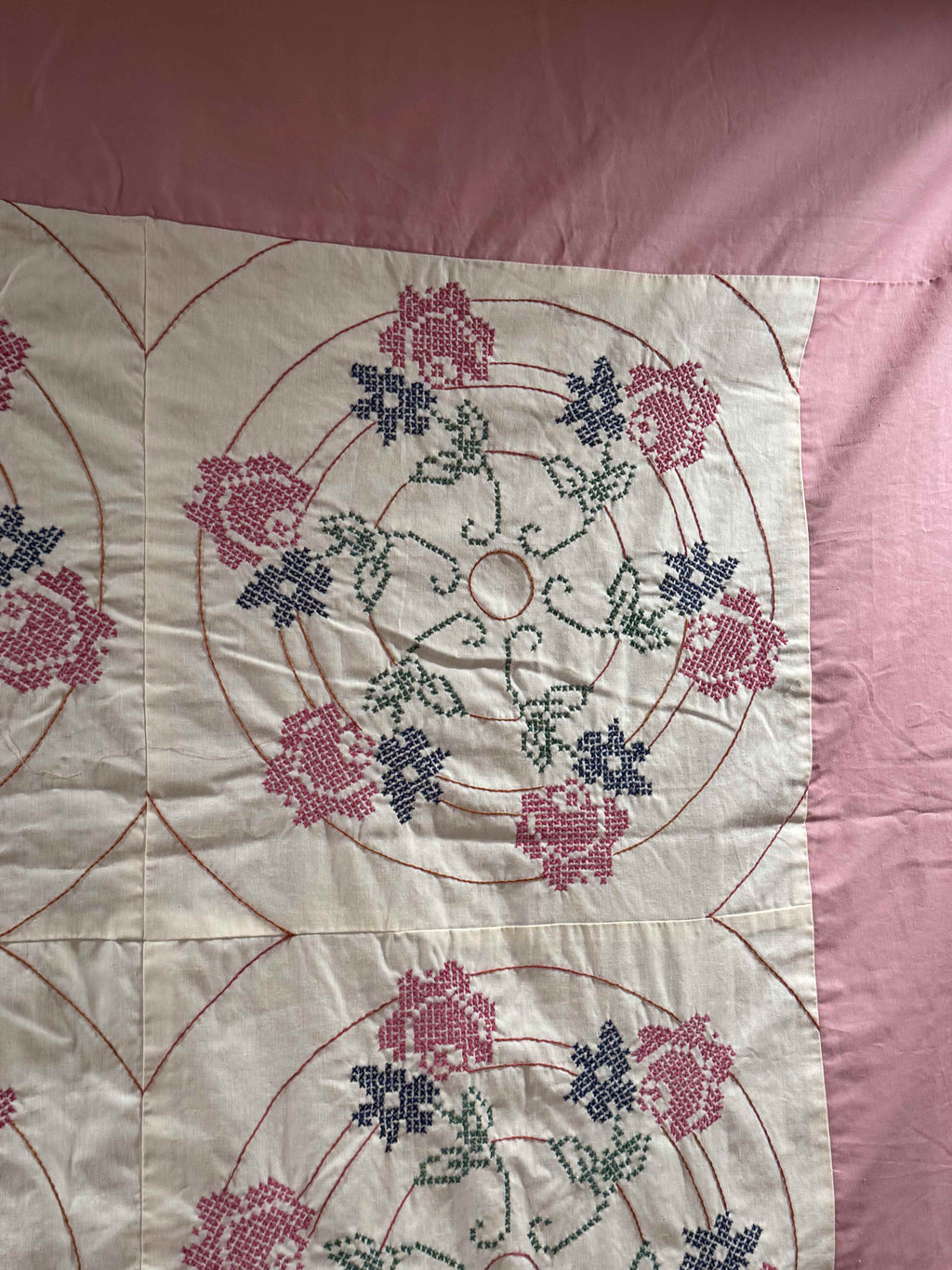 Vintage Embroidered Mauve with Crowns Top