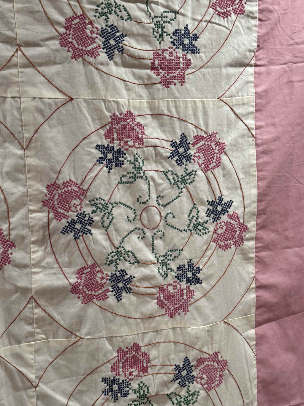 Vintage Embroidered Mauve with Crowns Top