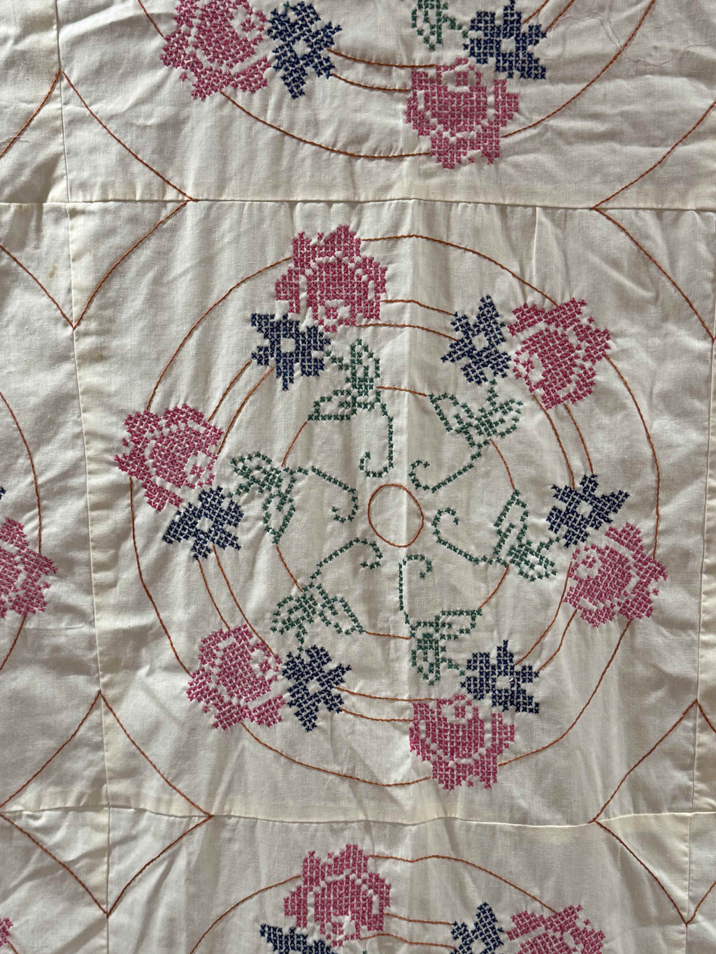 Vintage Embroidered Mauve with Crowns Top