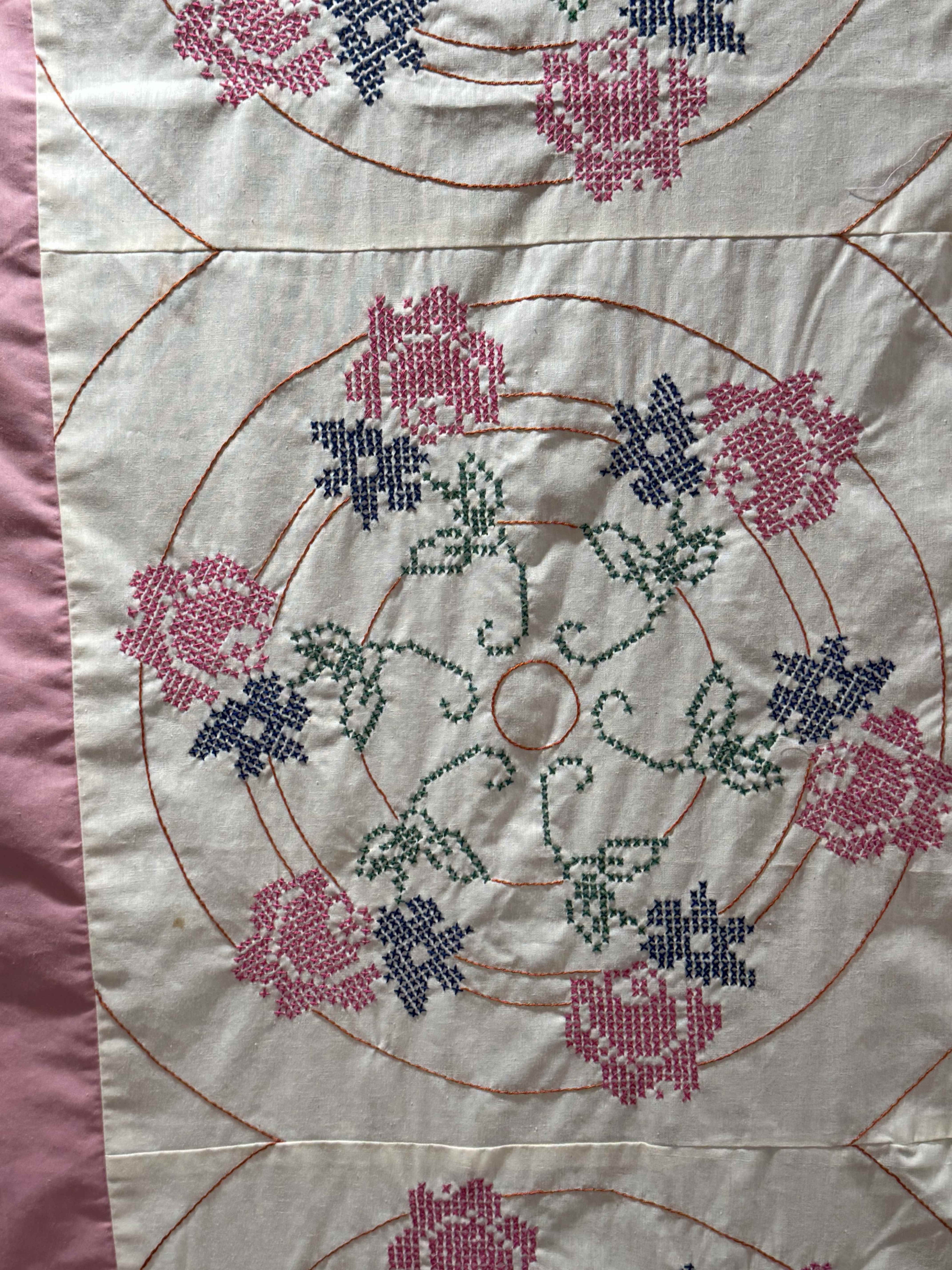 Vintage Embroidered Mauve with Crowns Top