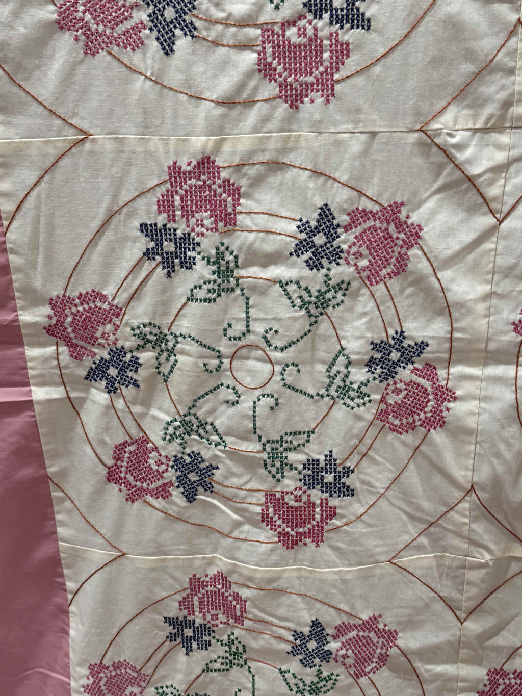 Vintage Embroidered Mauve with Crowns Top