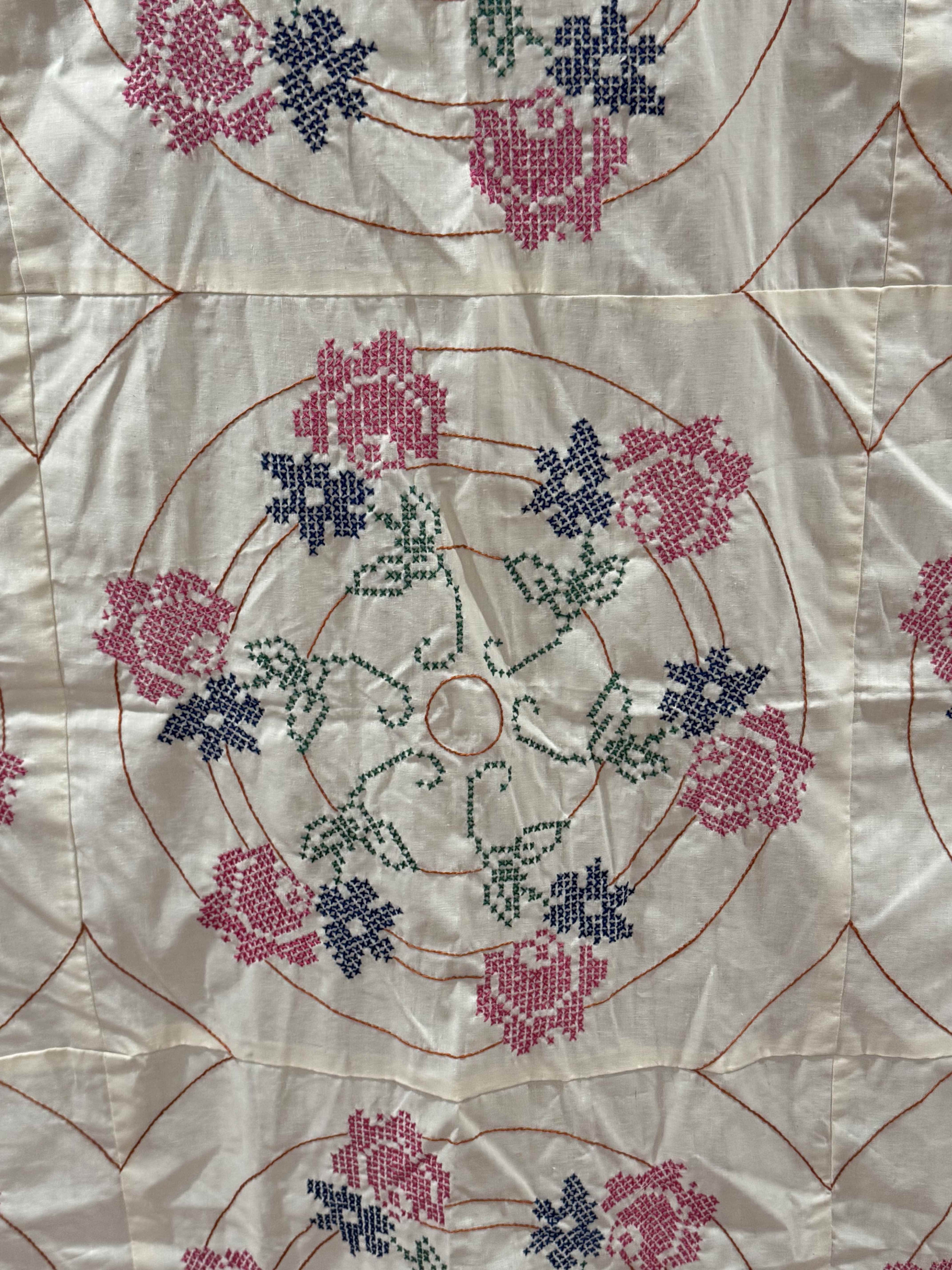 Vintage Embroidered Mauve with Crowns Top