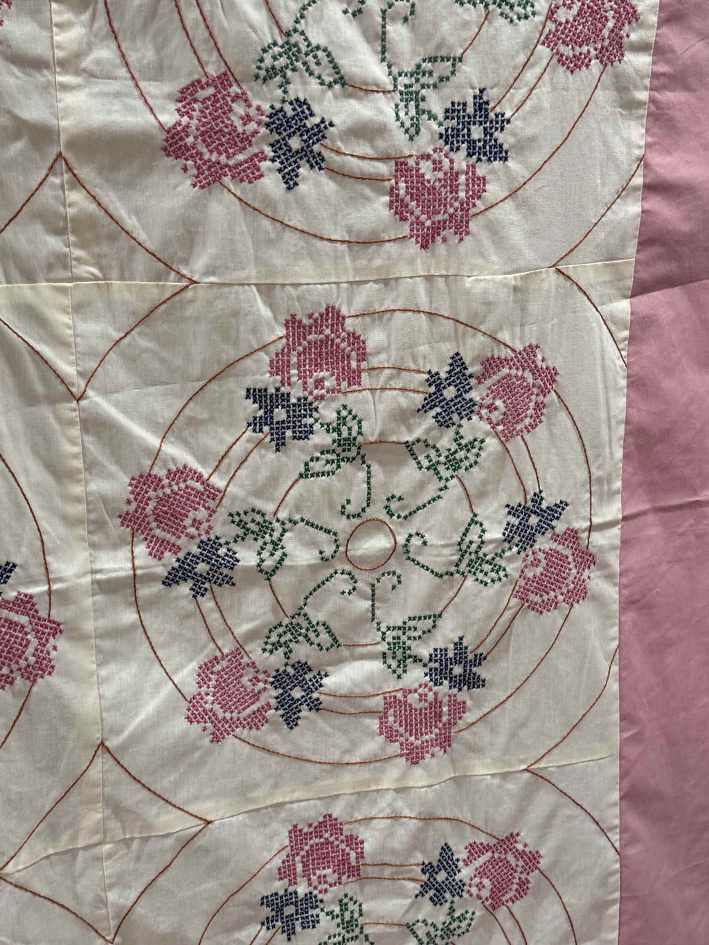 Vintage Embroidered Mauve with Crowns Top
