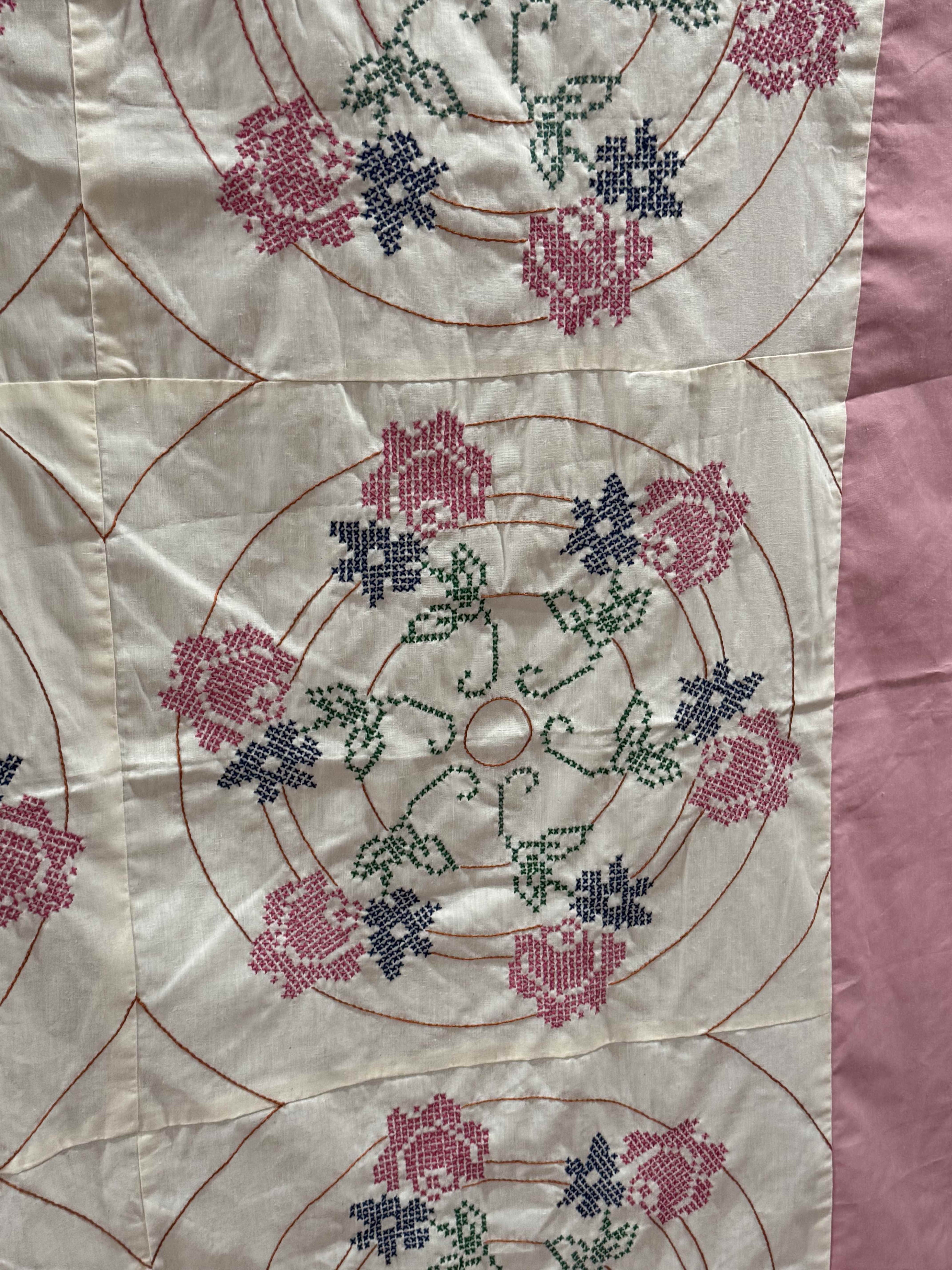 Vintage Embroidered Mauve with Crowns Top