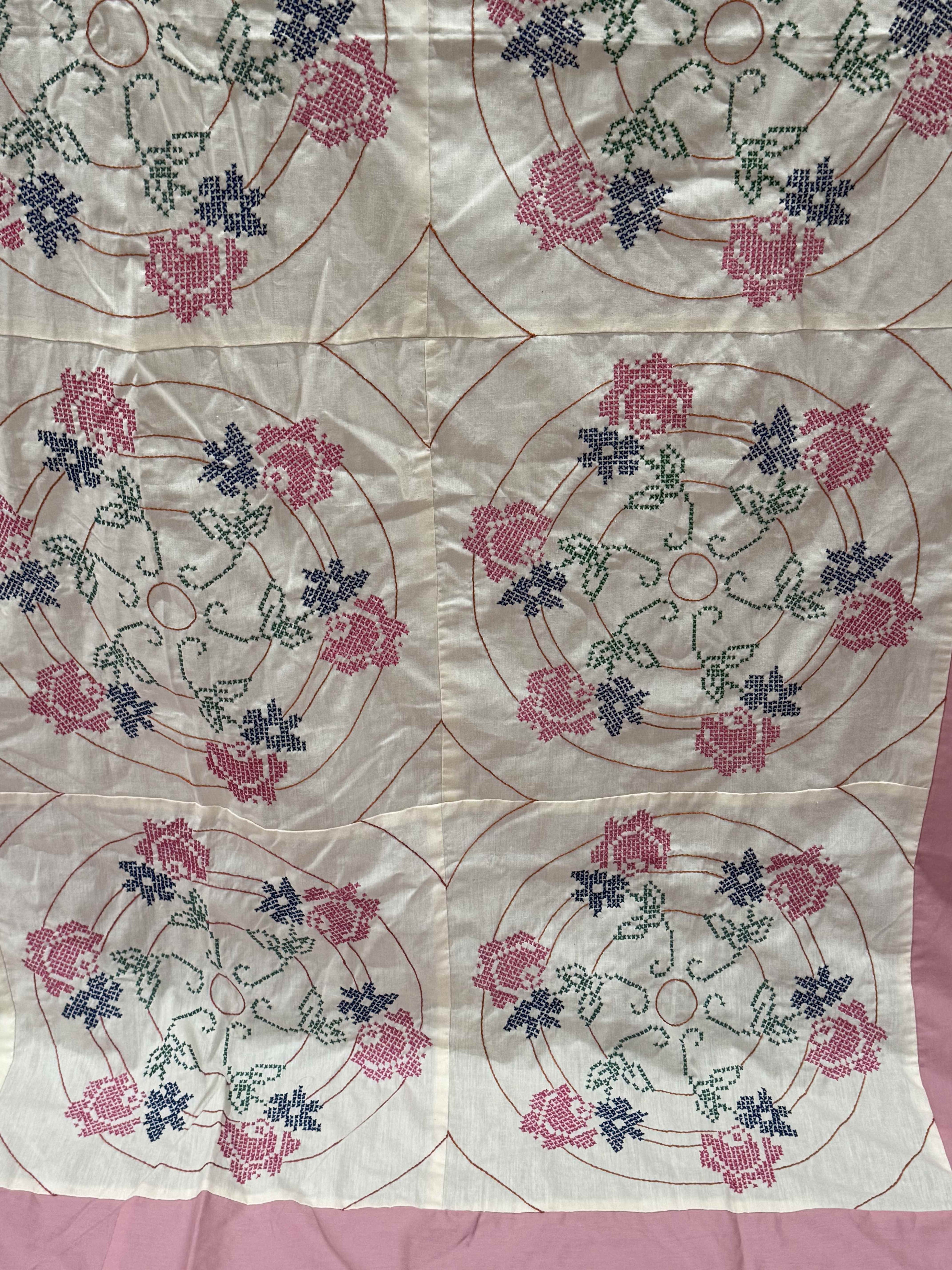 Vintage Embroidered Mauve with Crowns Top