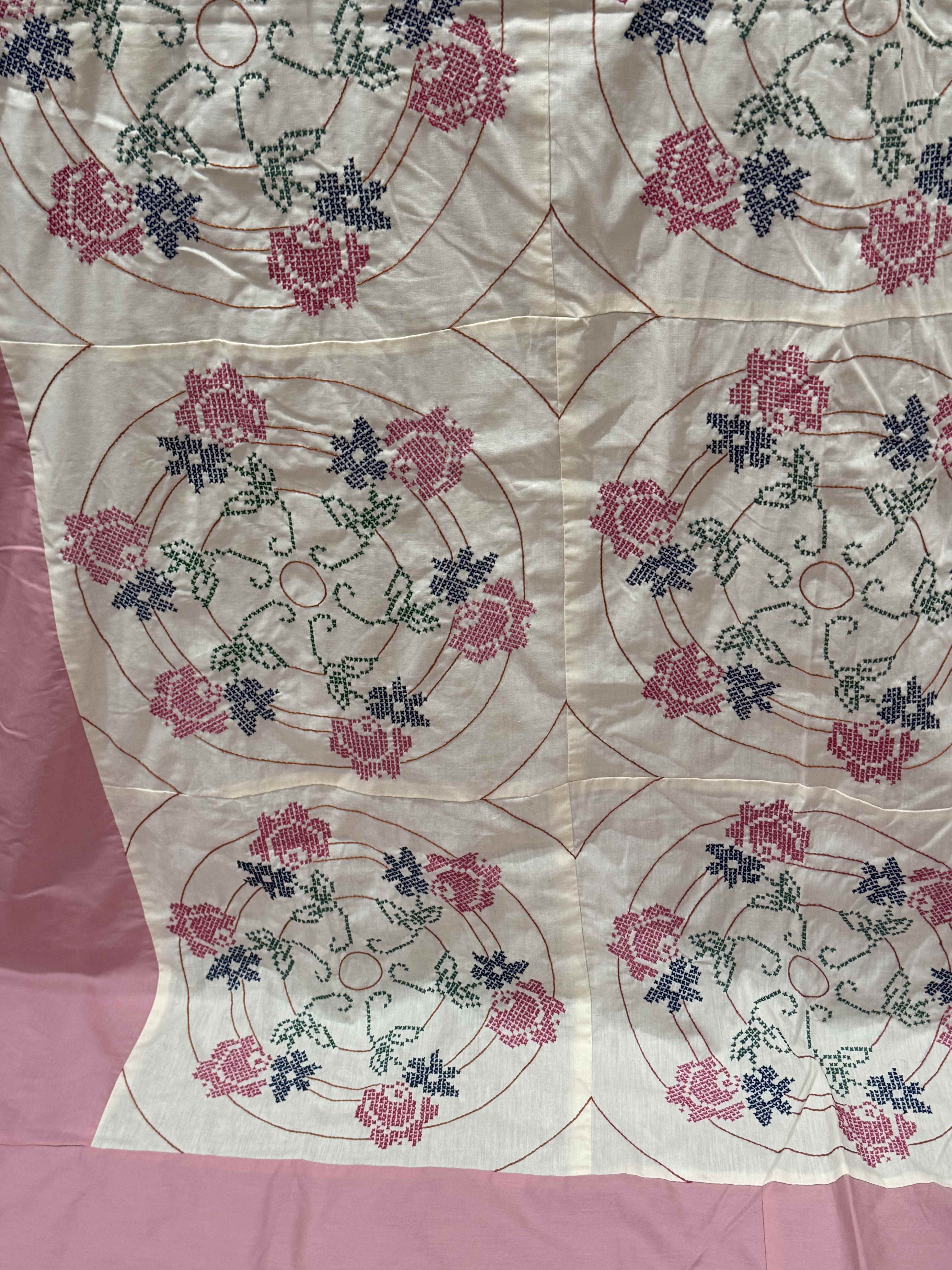 Vintage Embroidered Mauve with Crowns Top