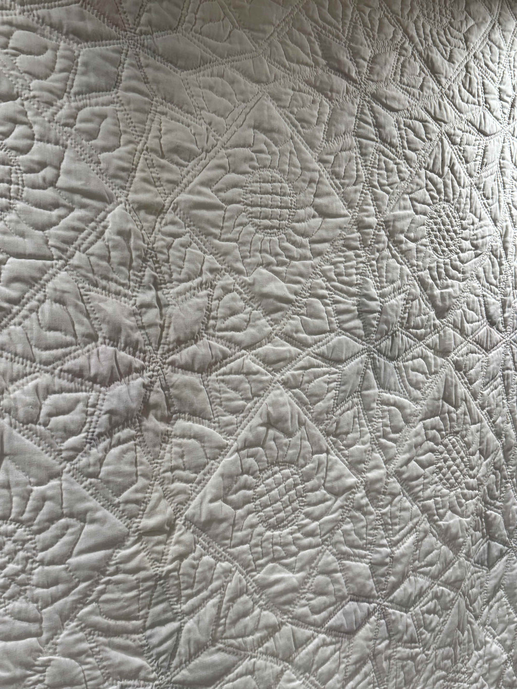 Vintage Eight-Point Star With Diamond Lattice Quilt
