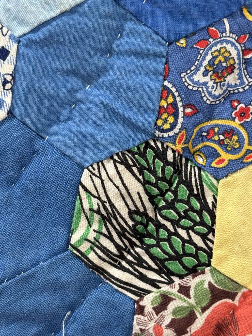 Vintage Grandmother's Flower Garden Crib Quilt