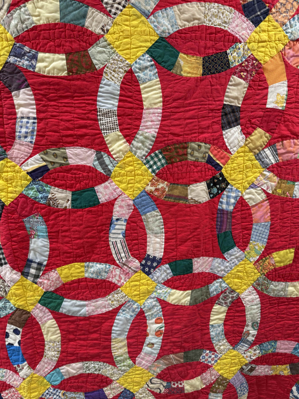 Vintage Double Wedding Ring Quilt