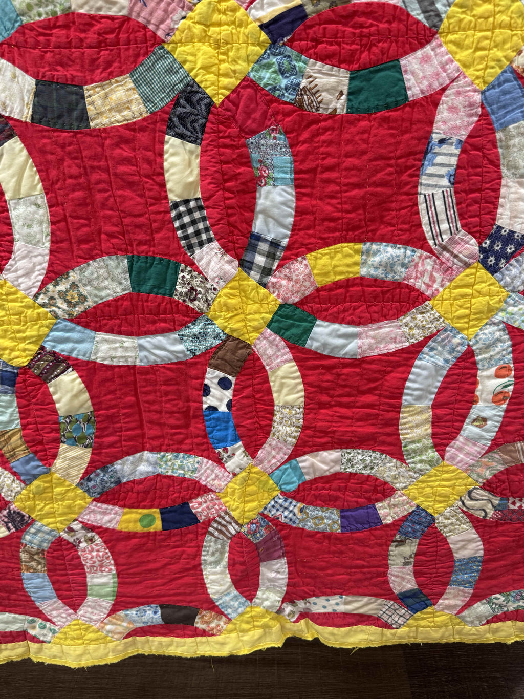 Vintage Double Wedding Ring Quilt