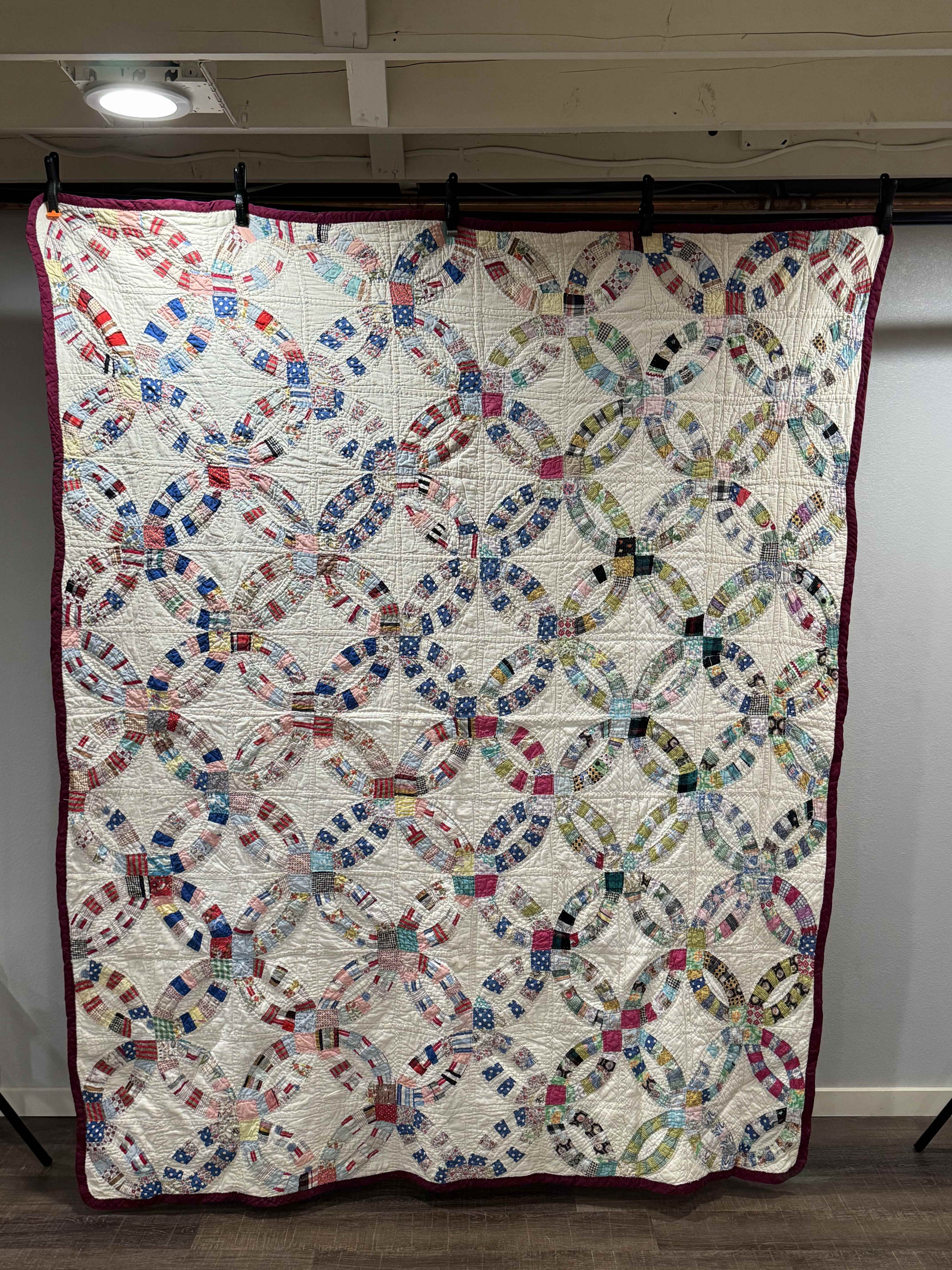 Vintage Double Wedding Ring Quilt