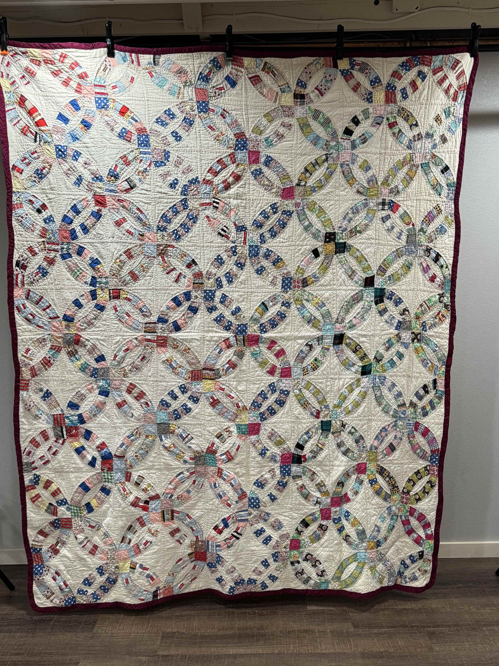 Vintage Double Wedding Ring Quilt