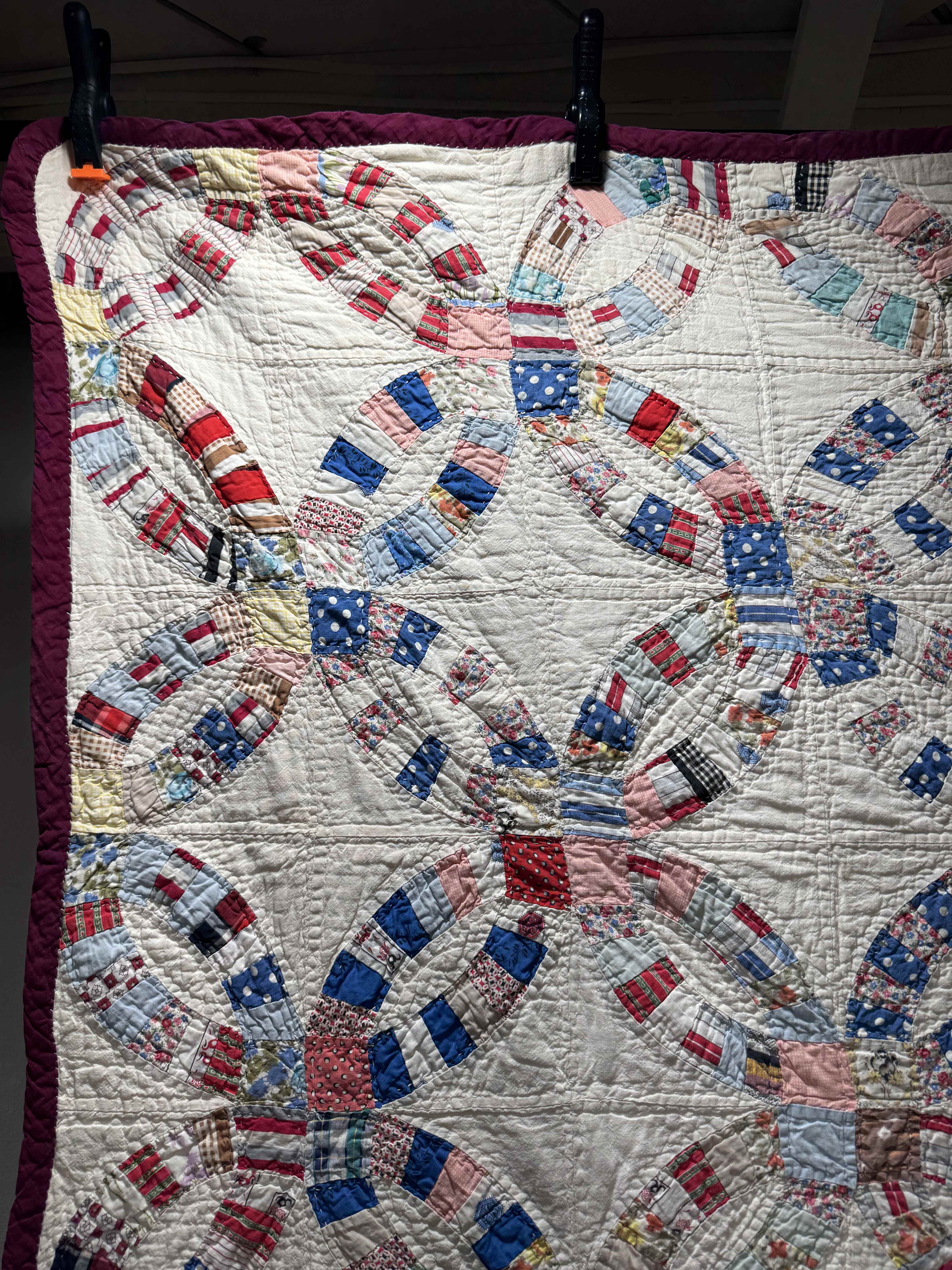 Vintage Double Wedding Ring Quilt