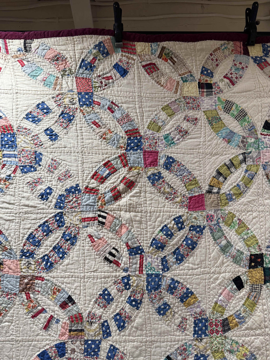 Vintage Double Wedding Ring Quilt