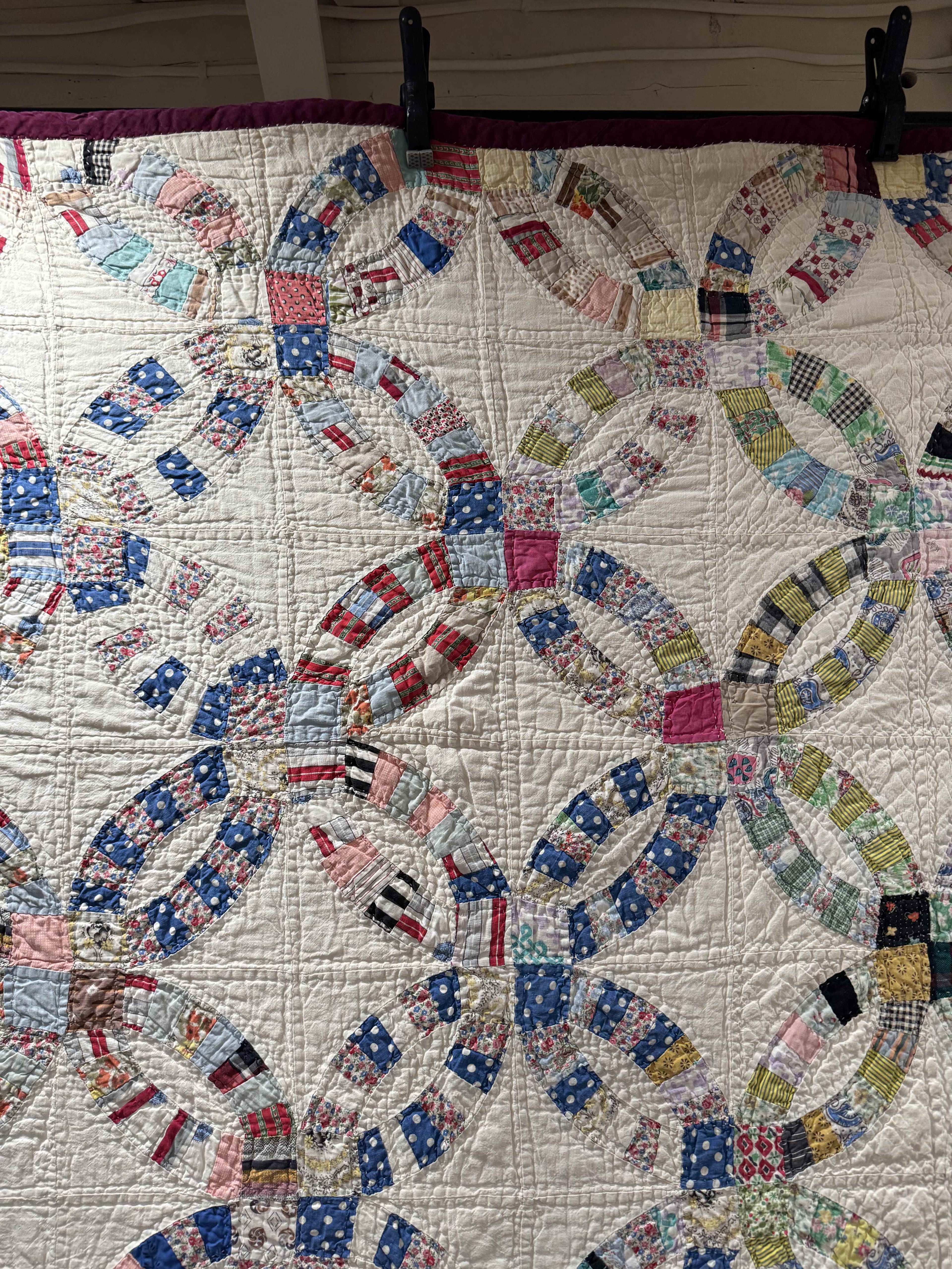 Vintage Double Wedding Ring Quilt