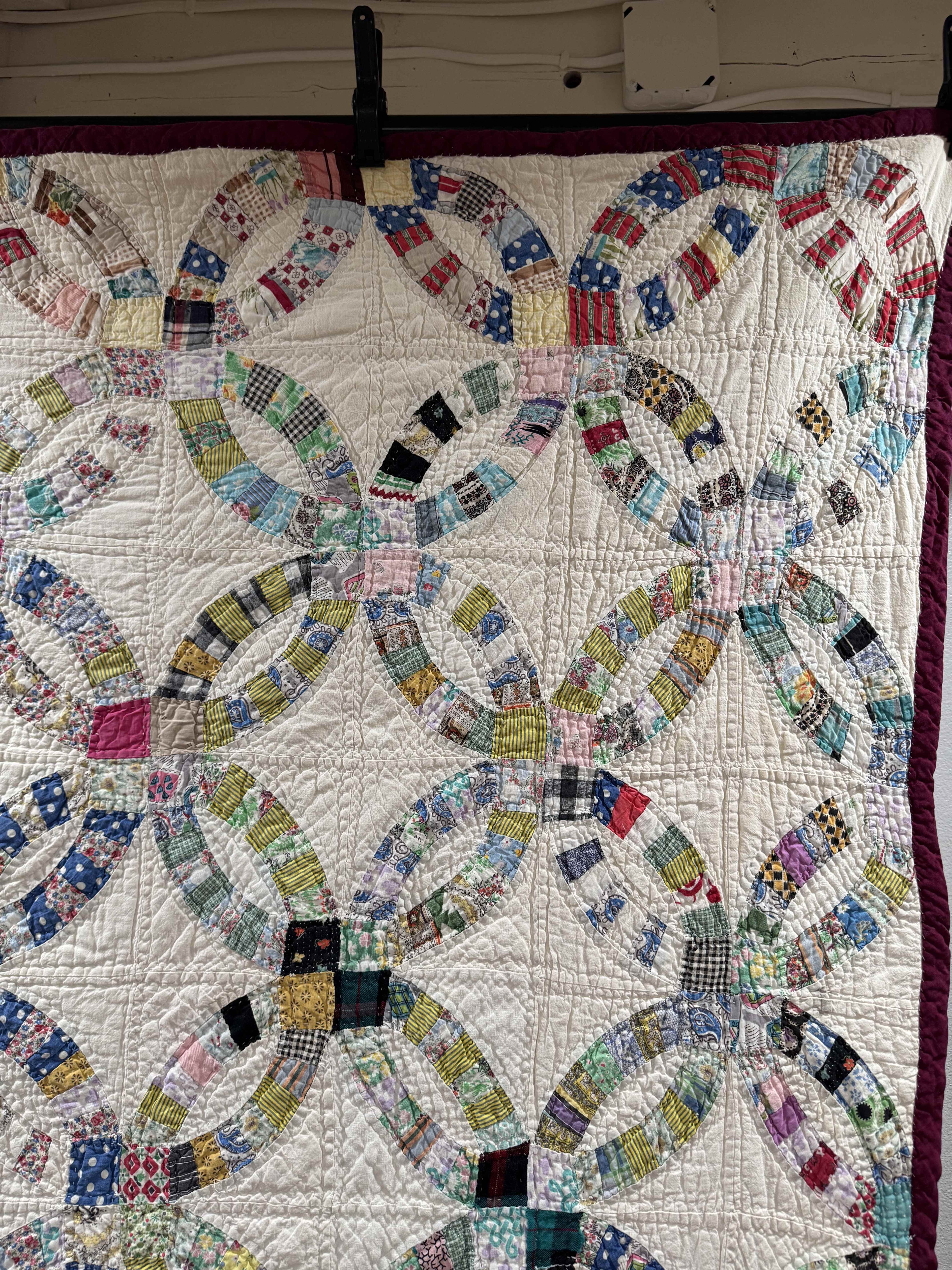 Vintage Double Wedding Ring Quilt
