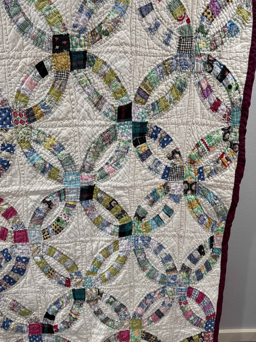 Vintage Double Wedding Ring Quilt