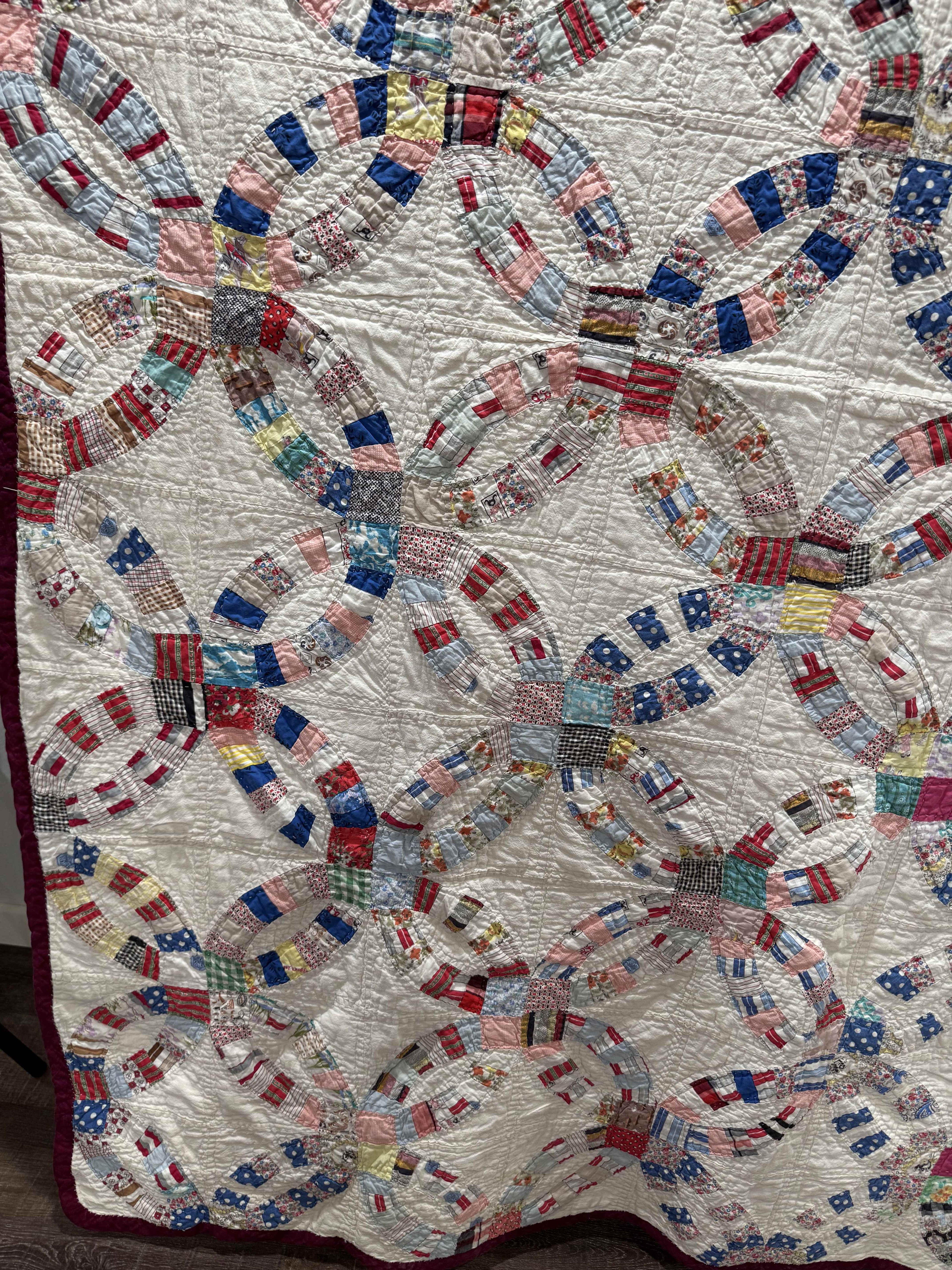 Vintage Double Wedding Ring Quilt