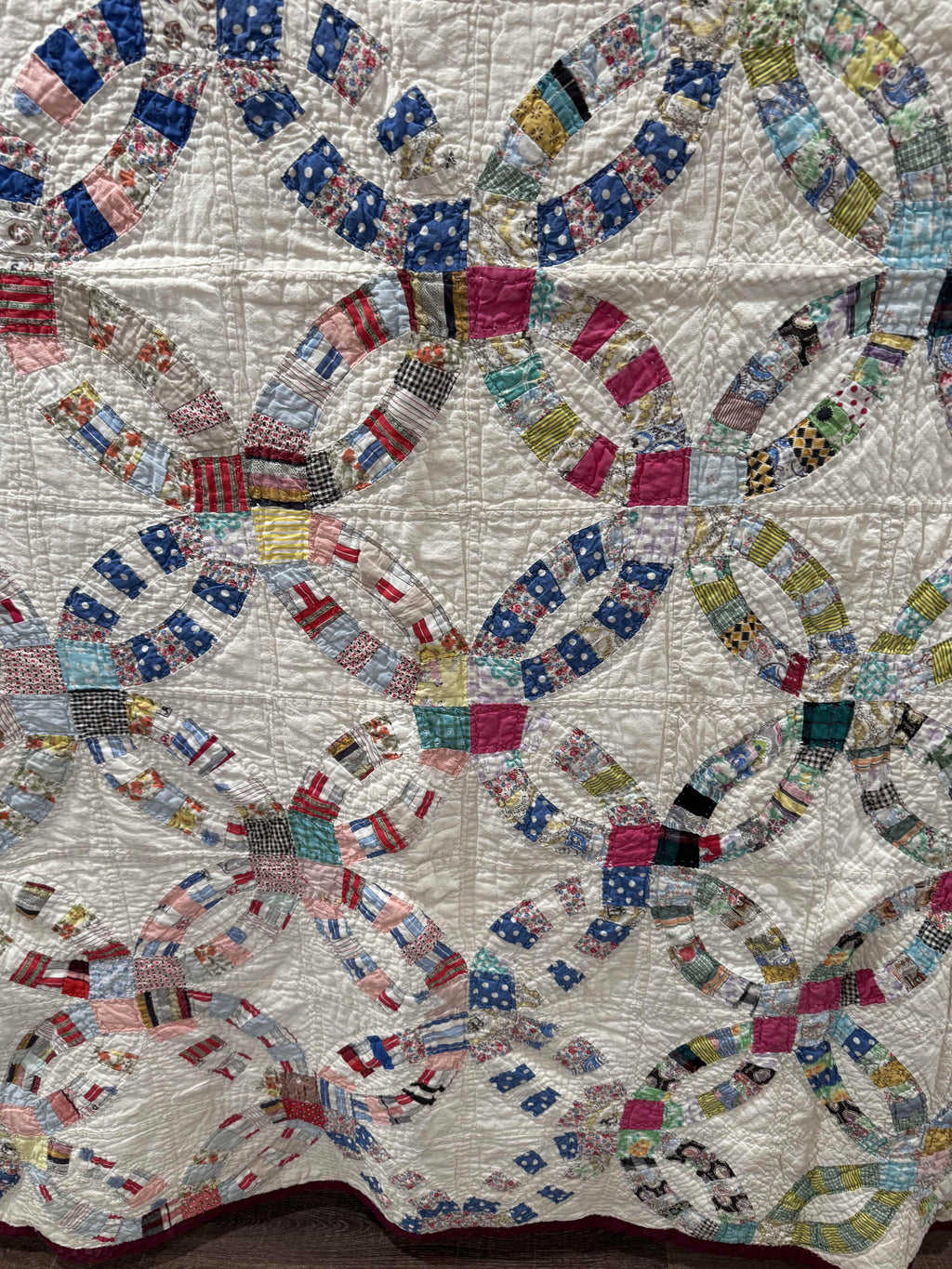 Vintage Double Wedding Ring Quilt