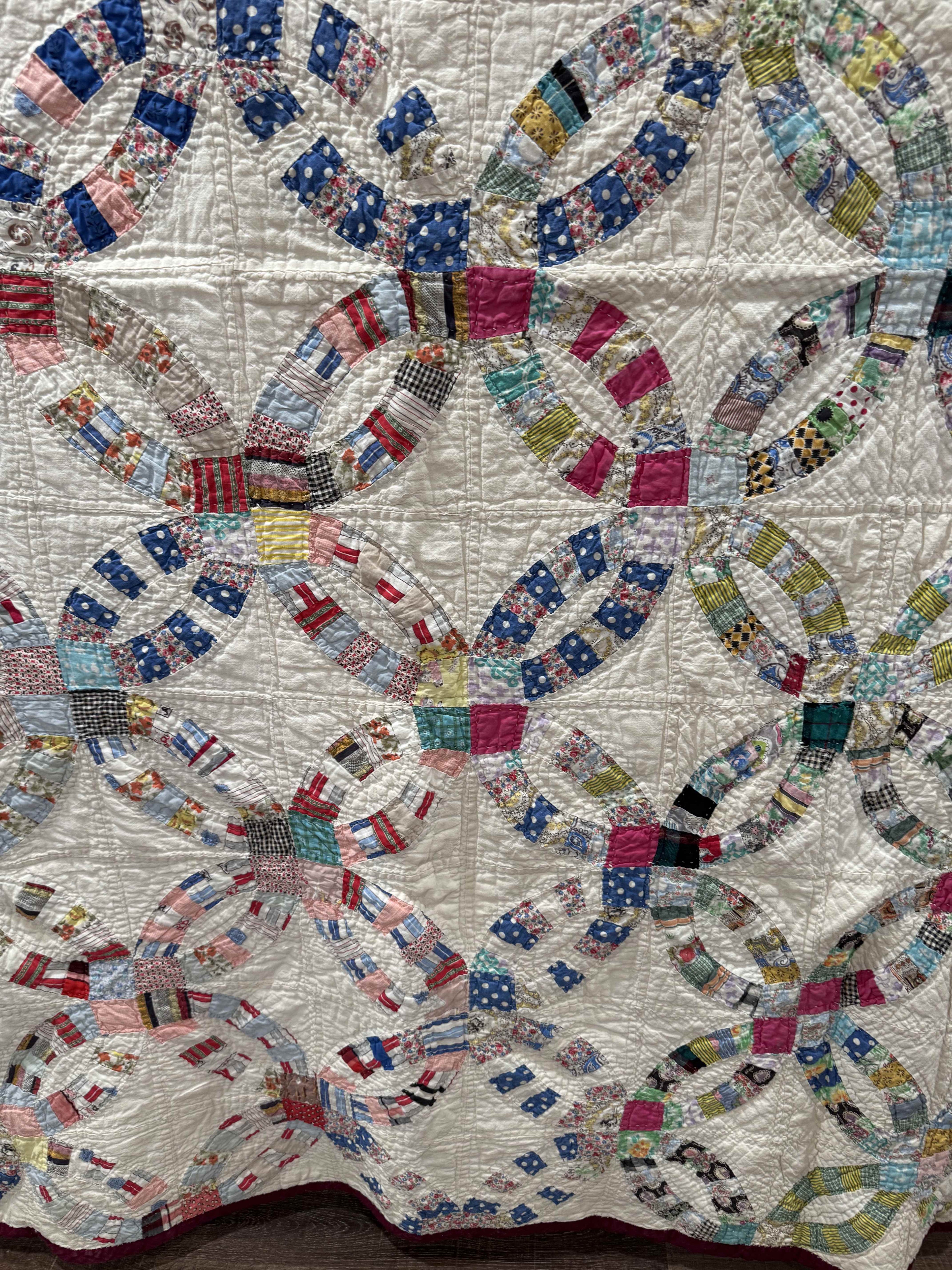 Vintage Double Wedding Ring Quilt
