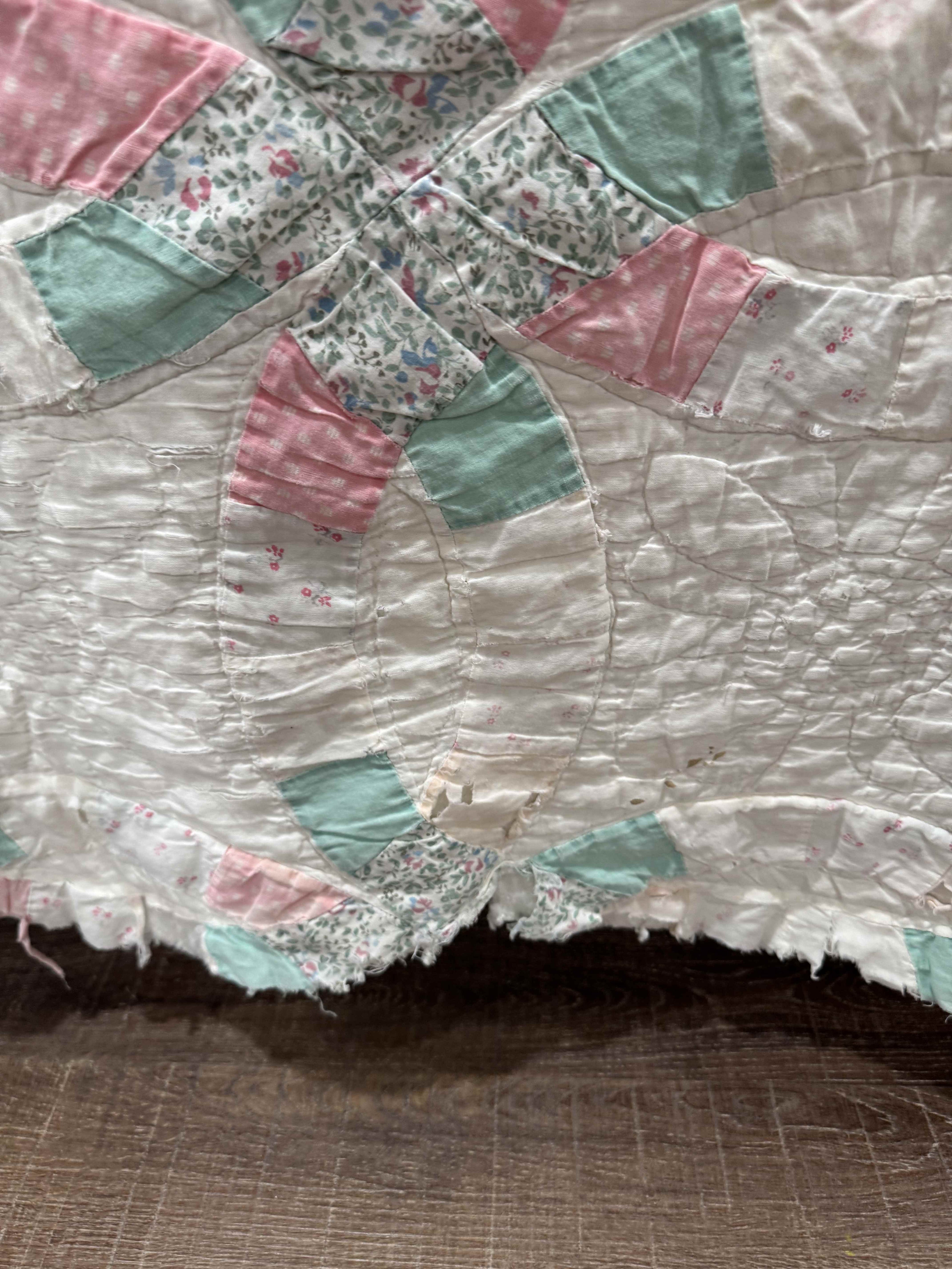 Vintage Double Wedding Ring Quilt