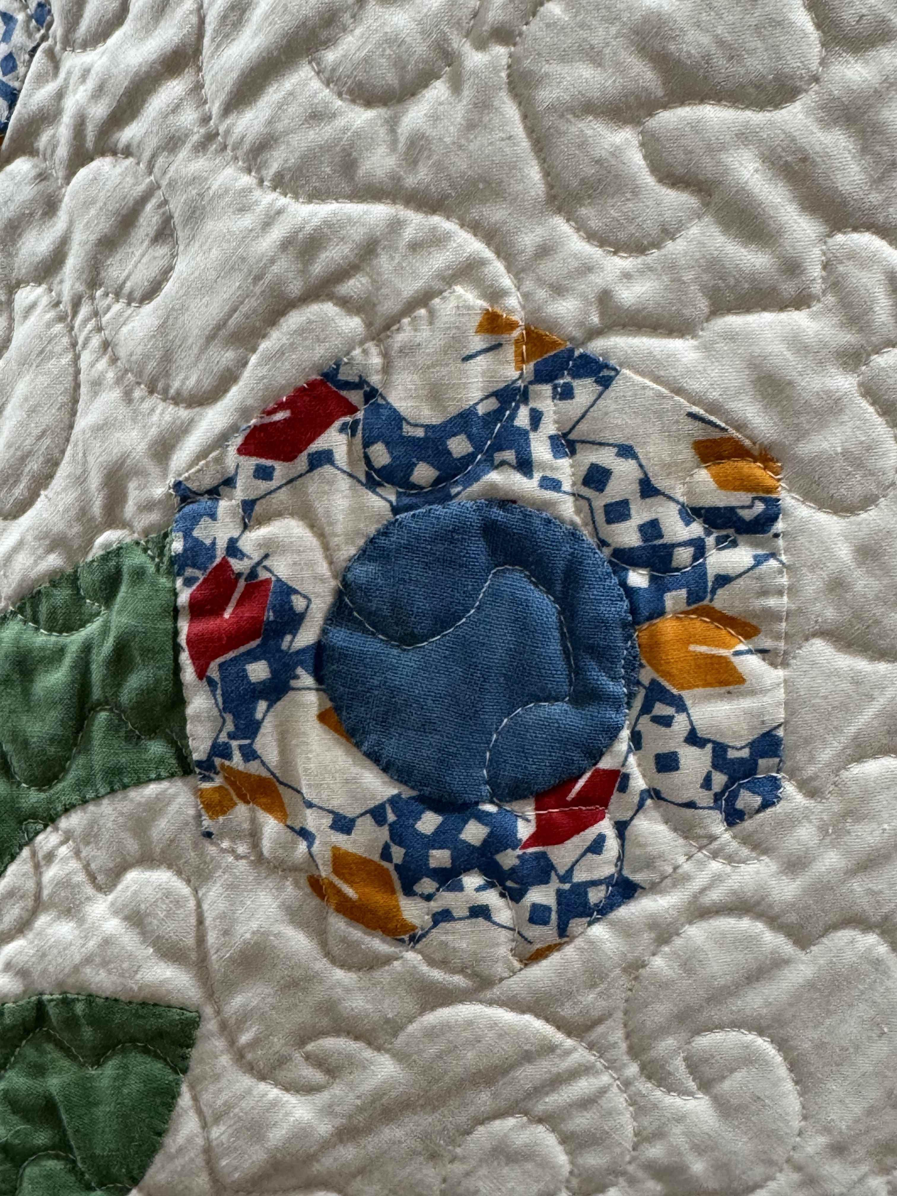 Vintage Flower Pot Garden Appliqué Quilt