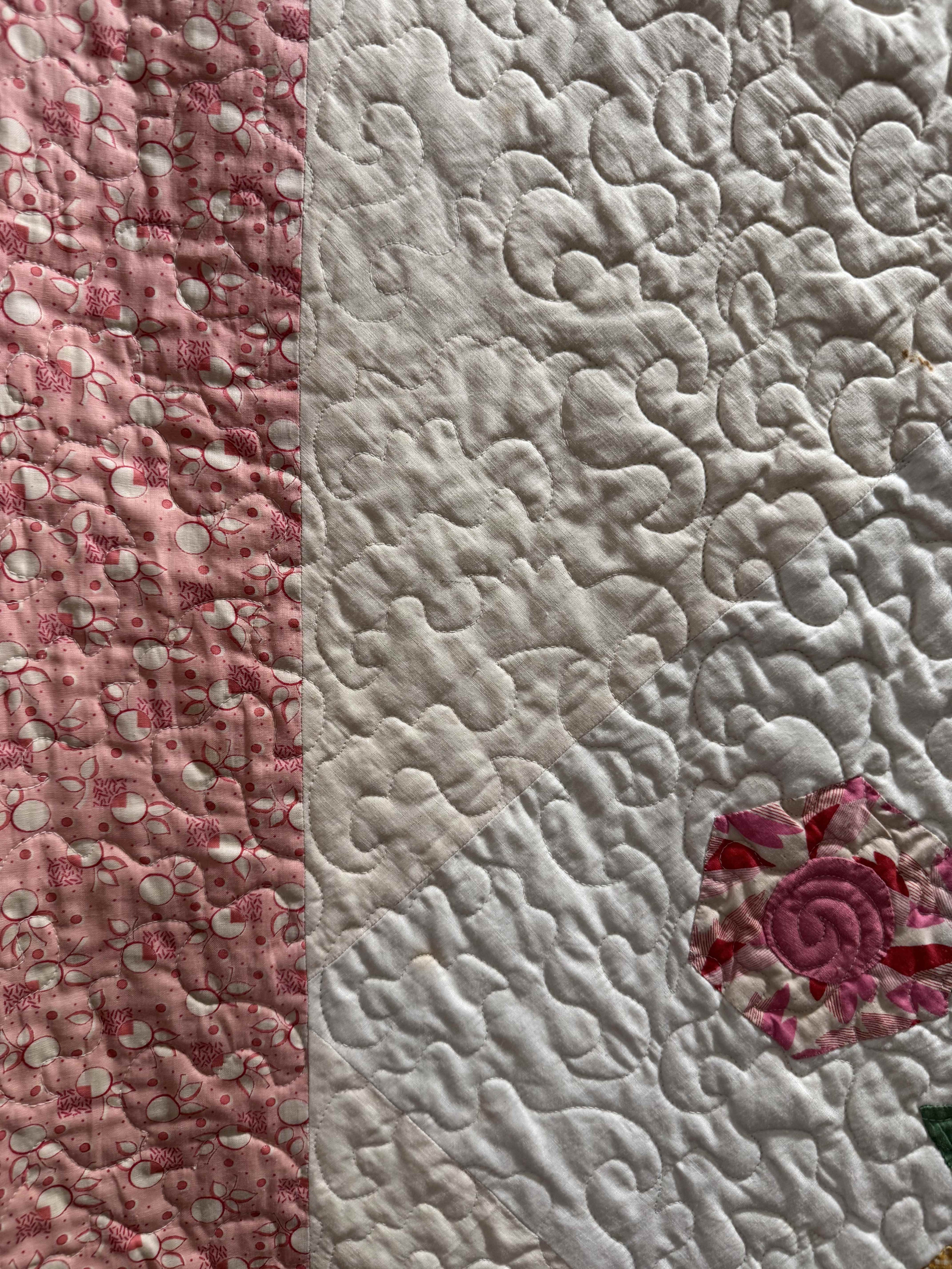 Vintage Flower Pot Garden Appliqué Quilt