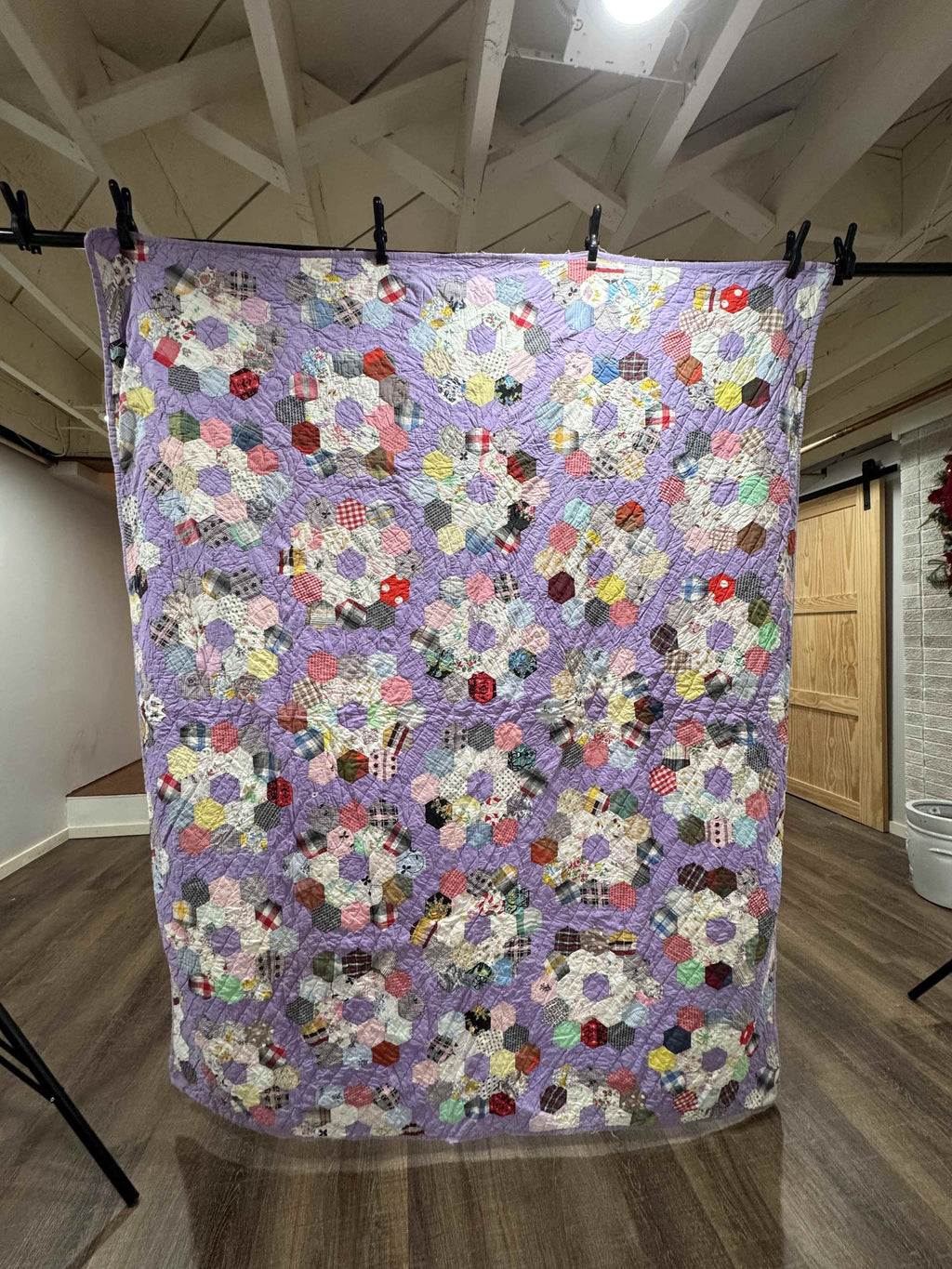 ** SOLD Vintage Grandmother's Flower Garden Quilt SOLD**
