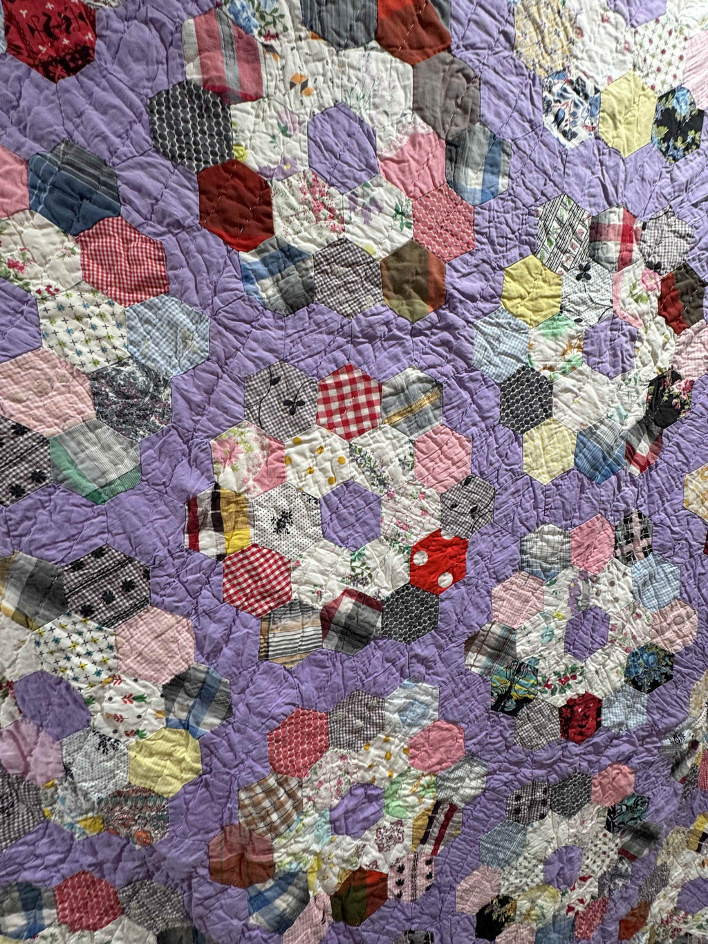 ** SOLD Vintage Grandmother's Flower Garden Quilt SOLD**