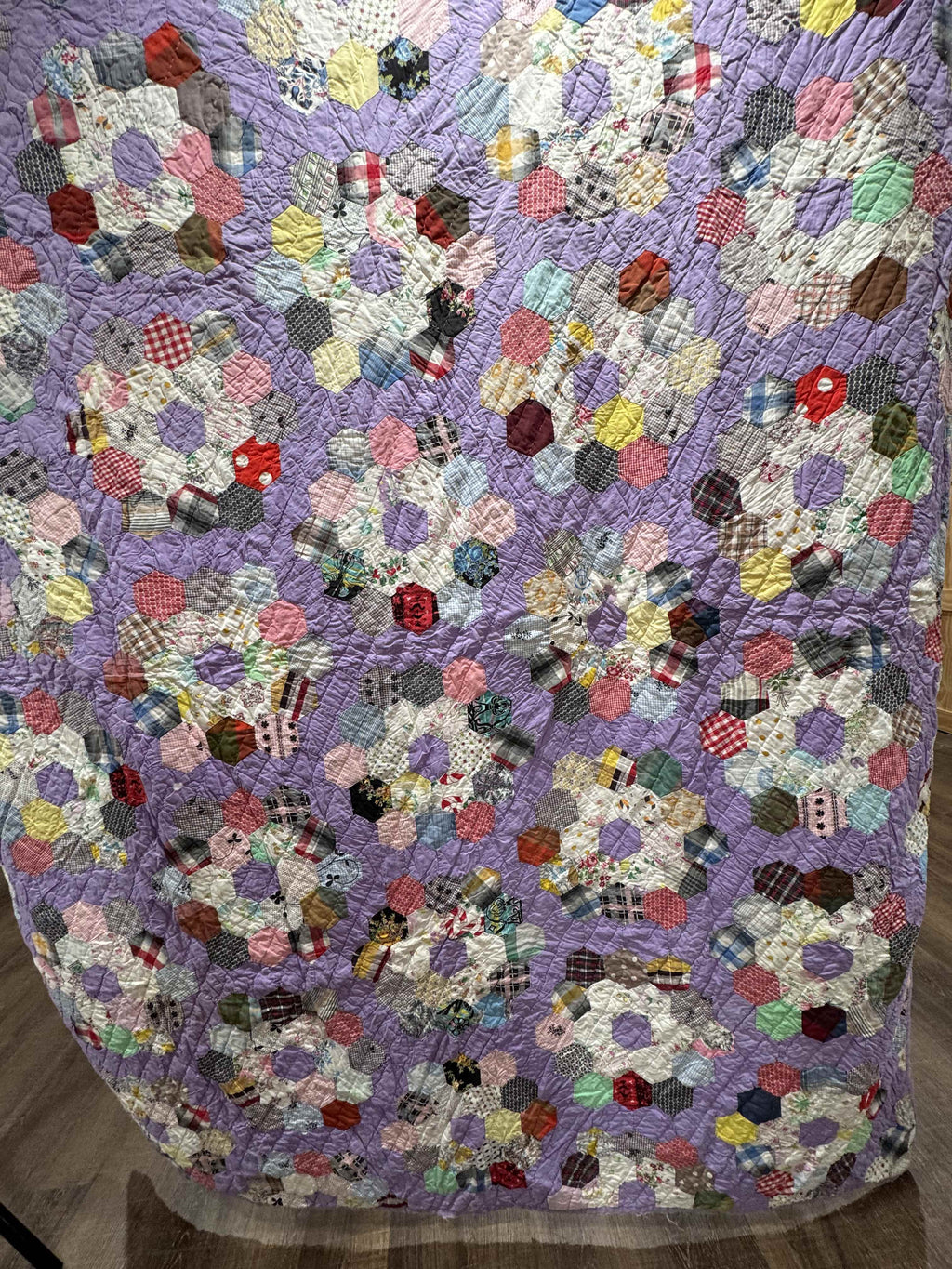 ** SOLD Vintage Grandmother's Flower Garden Quilt SOLD**