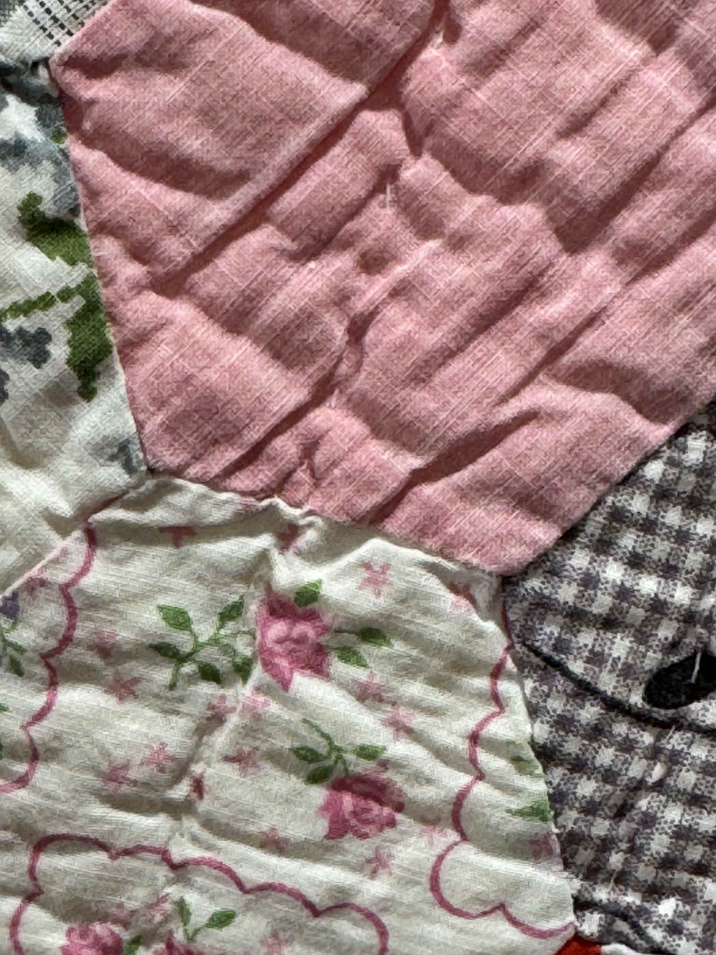 ** SOLD Vintage Grandmother's Flower Garden Quilt SOLD**