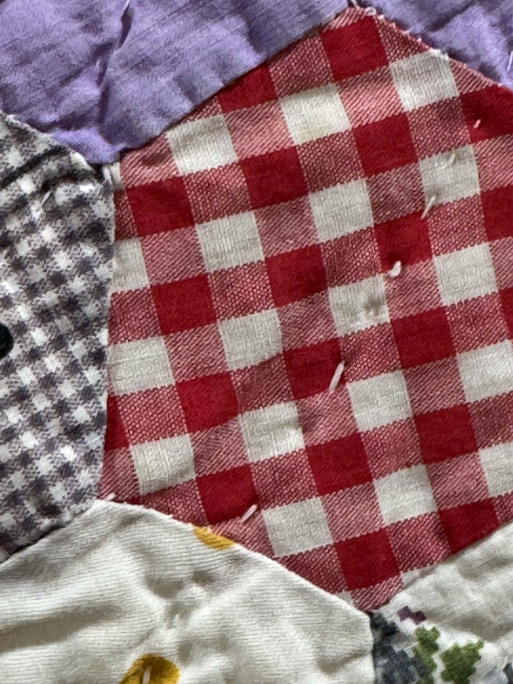 ** SOLD Vintage Grandmother's Flower Garden Quilt SOLD**