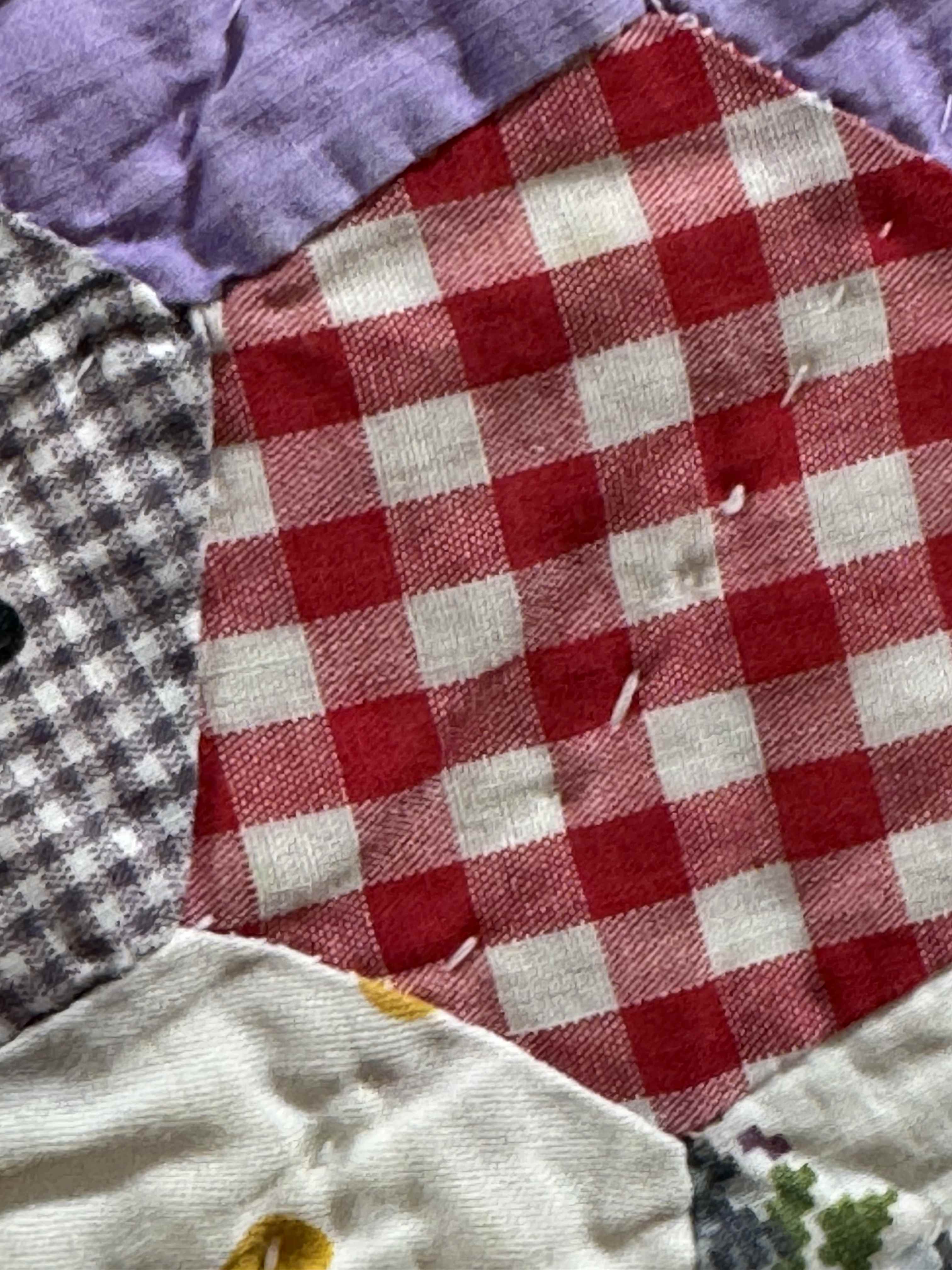 ** SOLD Vintage Grandmother's Flower Garden Quilt SOLD**