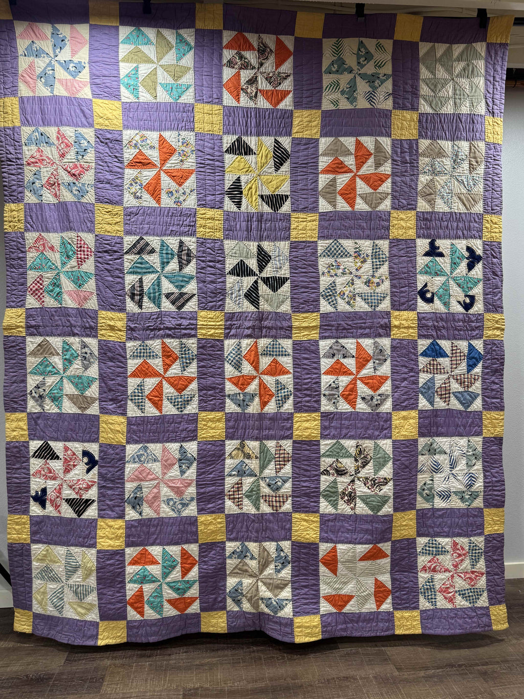 Vintage Dutchman's Puzzle Quilt
