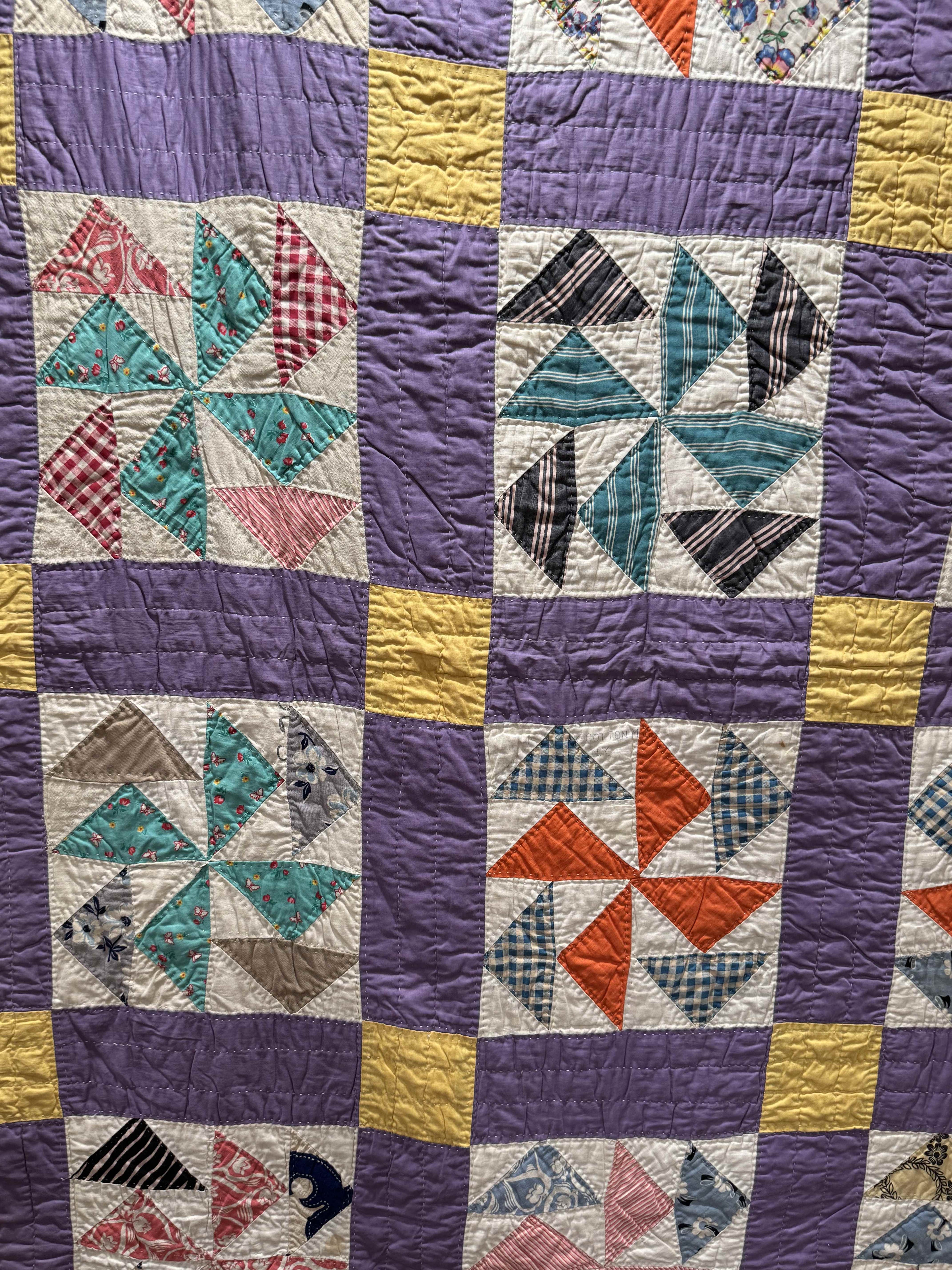 Vintage Dutchman's Puzzle Quilt