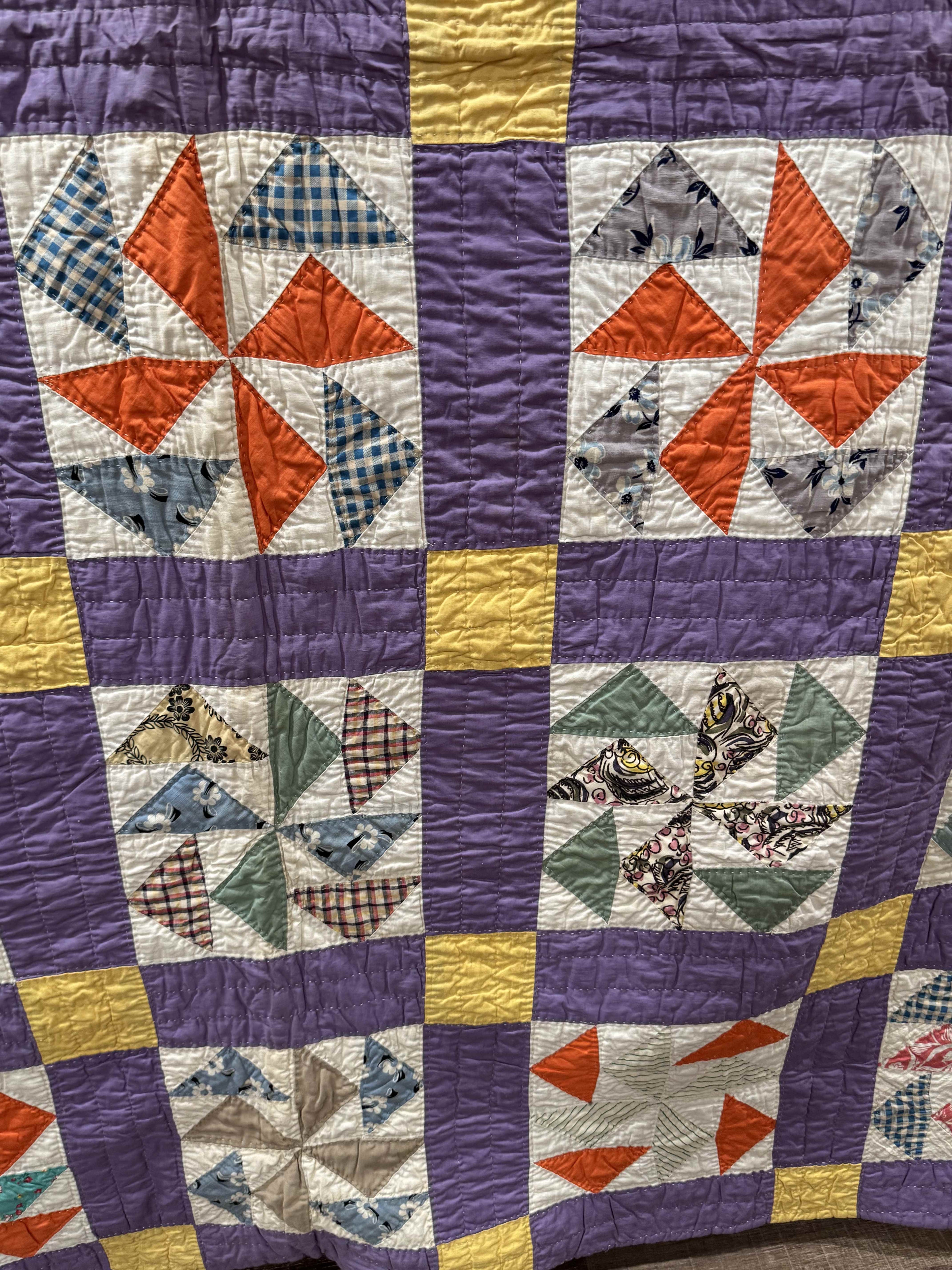 Vintage Dutchman's Puzzle Quilt