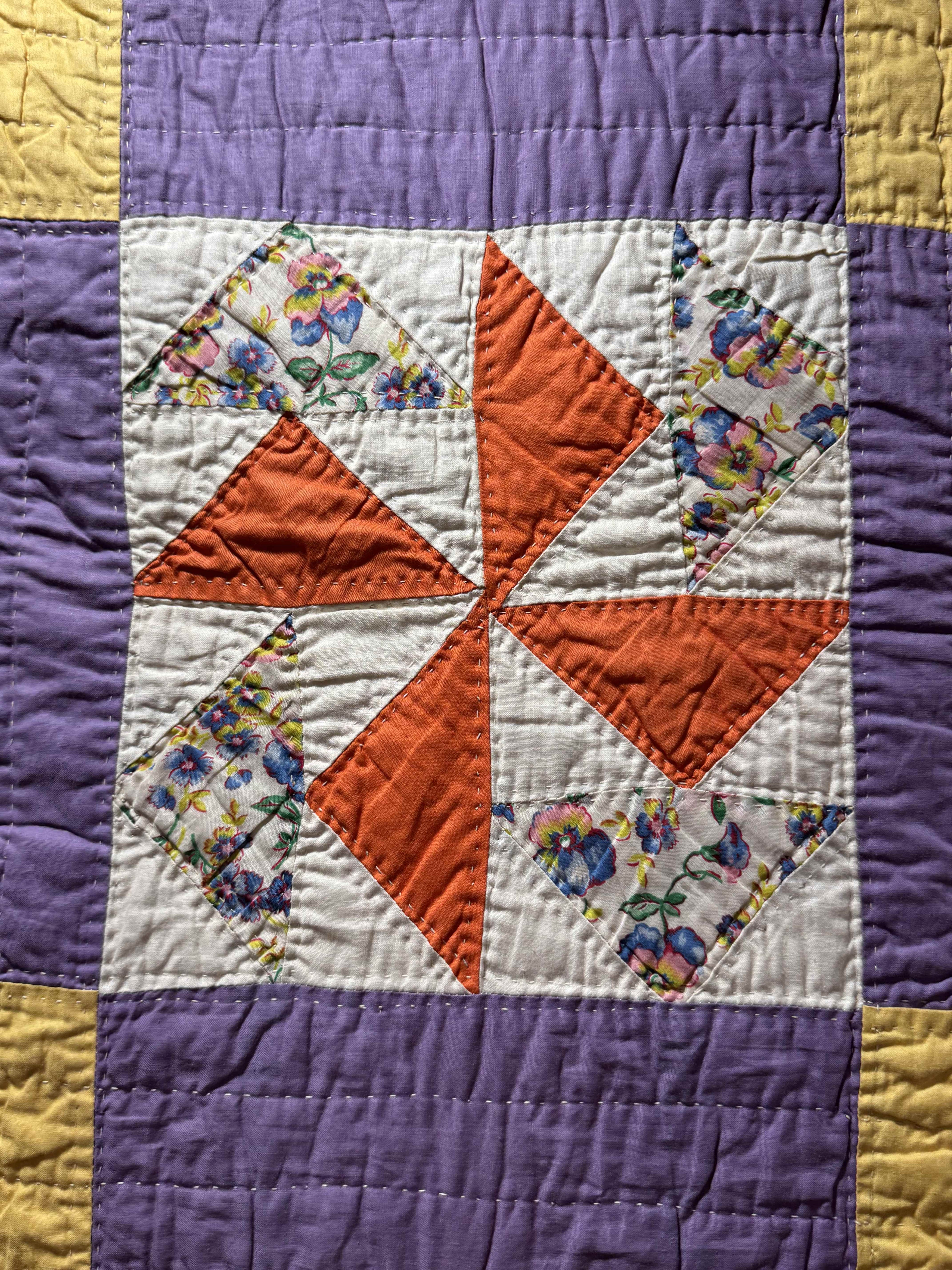 Vintage Dutchman's Puzzle Quilt