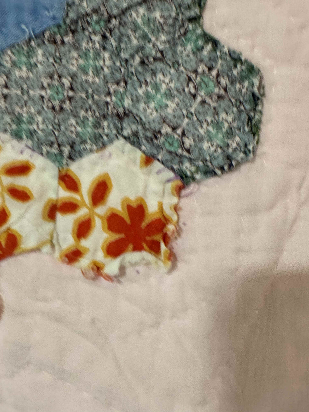 Vintage Hexagon Flower Basket Quilt