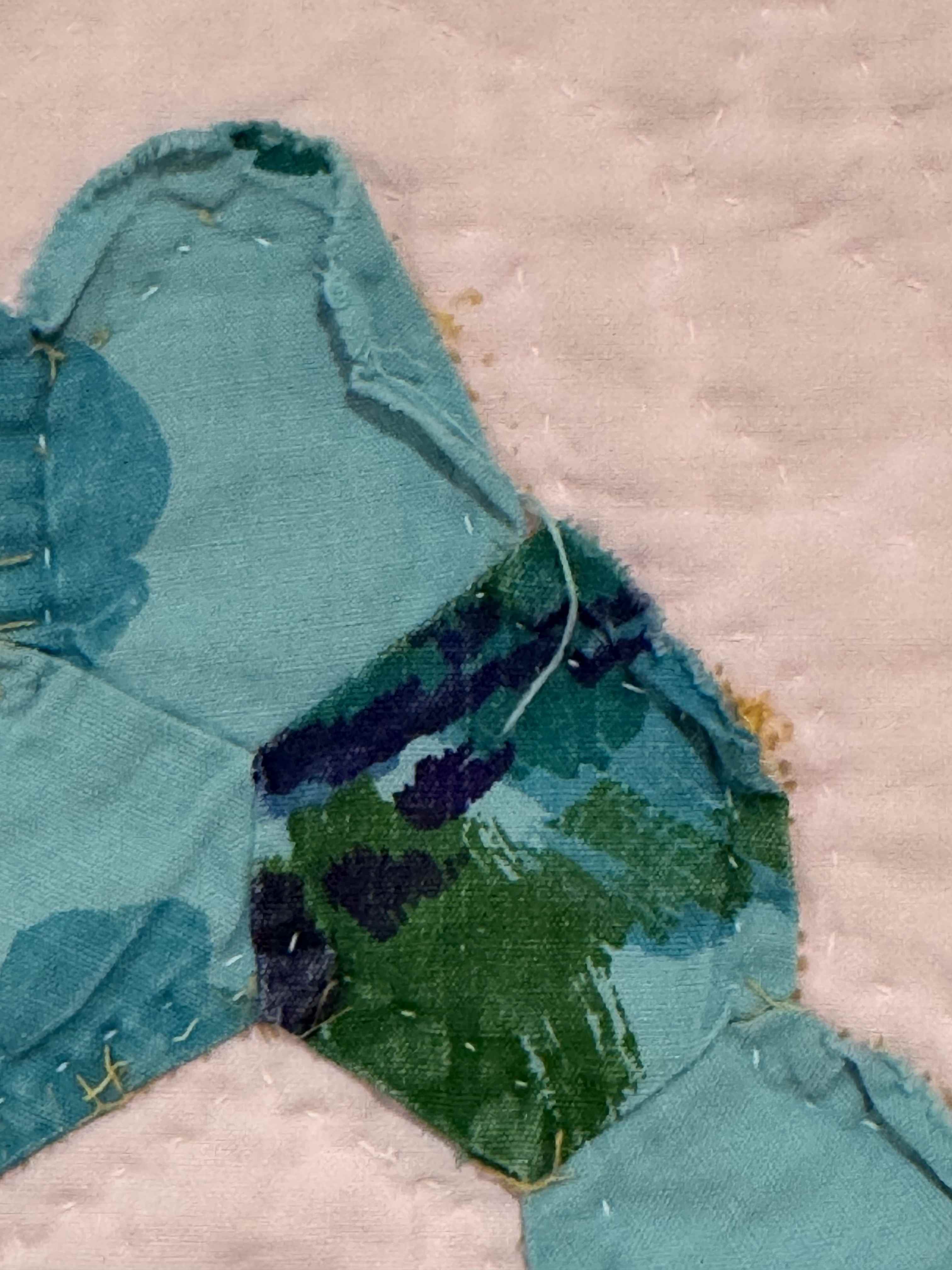 Vintage Hexagon Flower Basket Quilt
